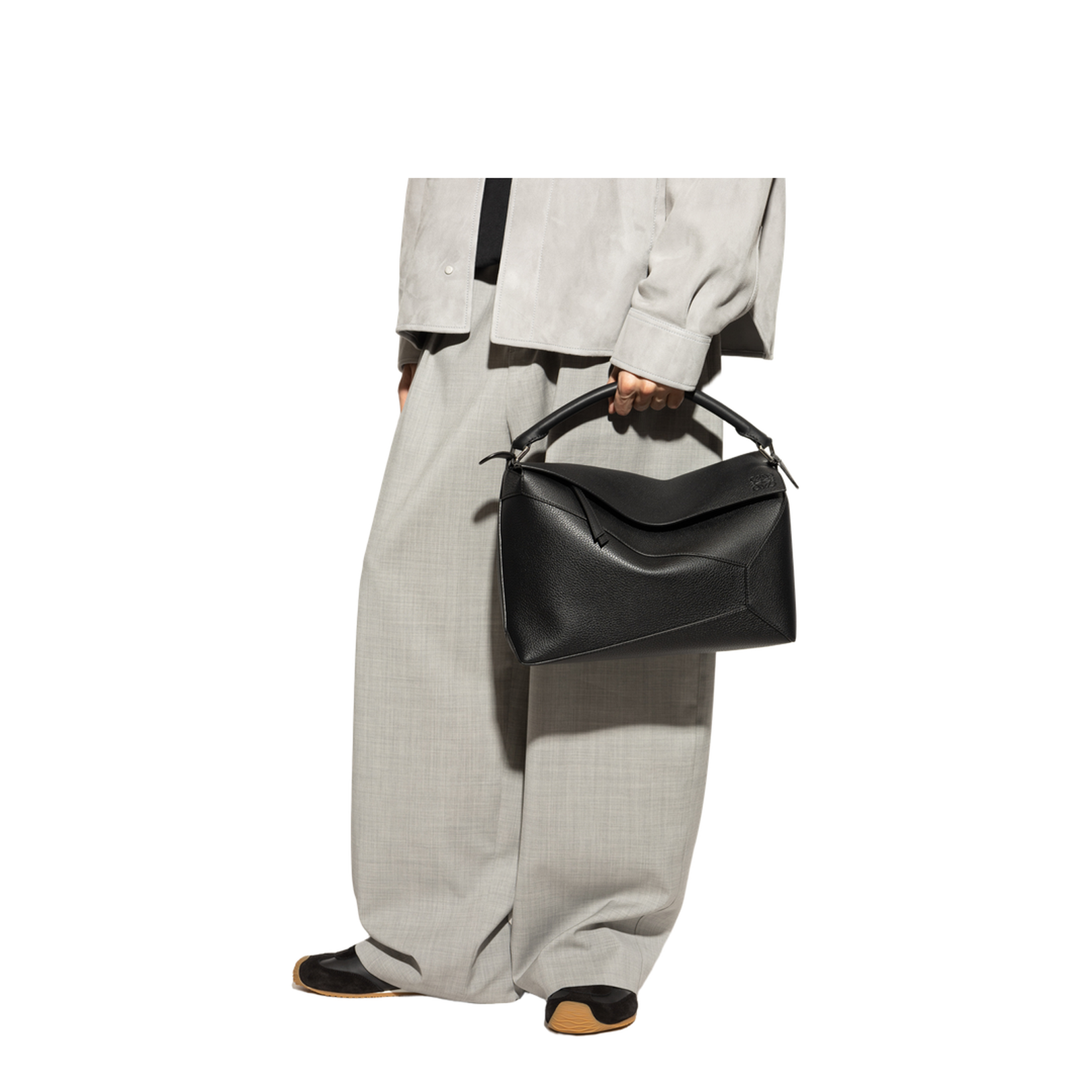 Puzzle Edge Large Calfskin Bag - Black - Image 2