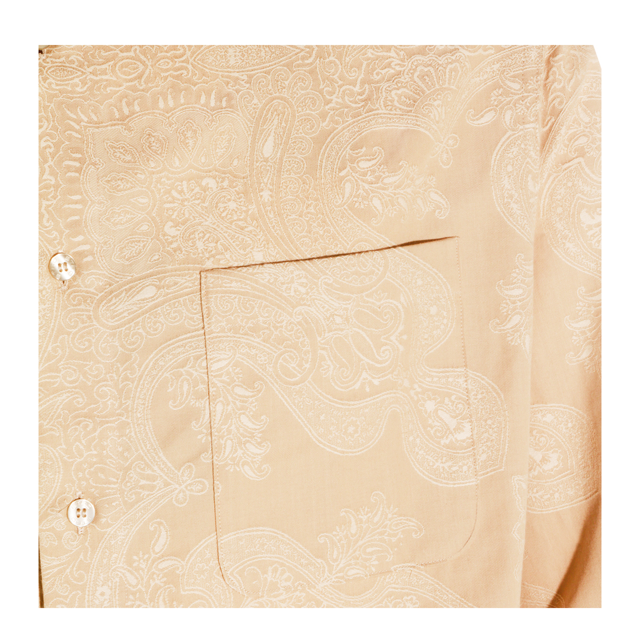 Paisley Cotton Jacquard Shirt Sand - Image 5