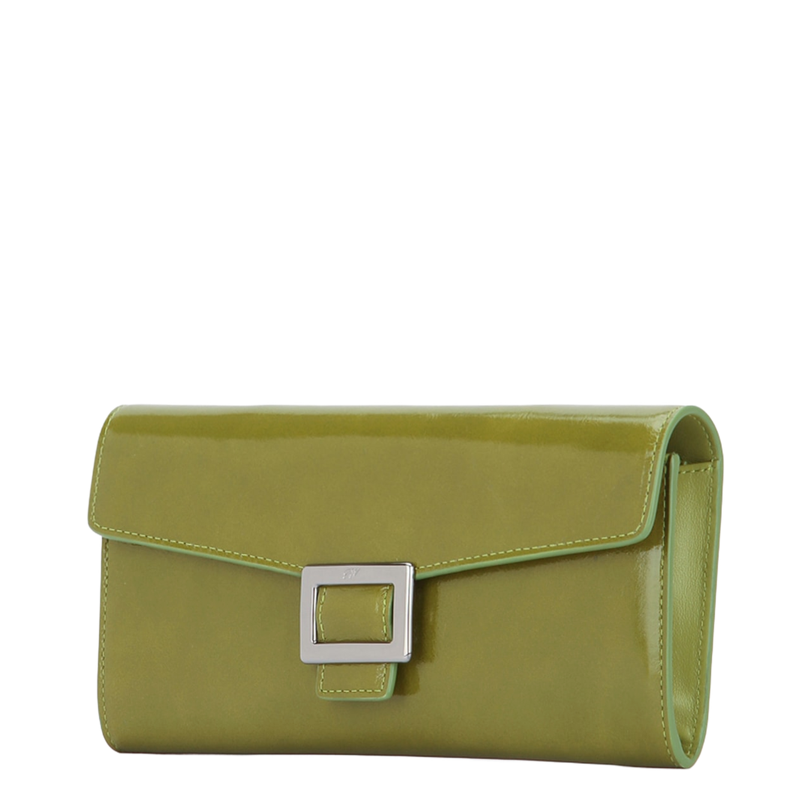 Wallet on Chain in Patent Leather Green - Image 2
