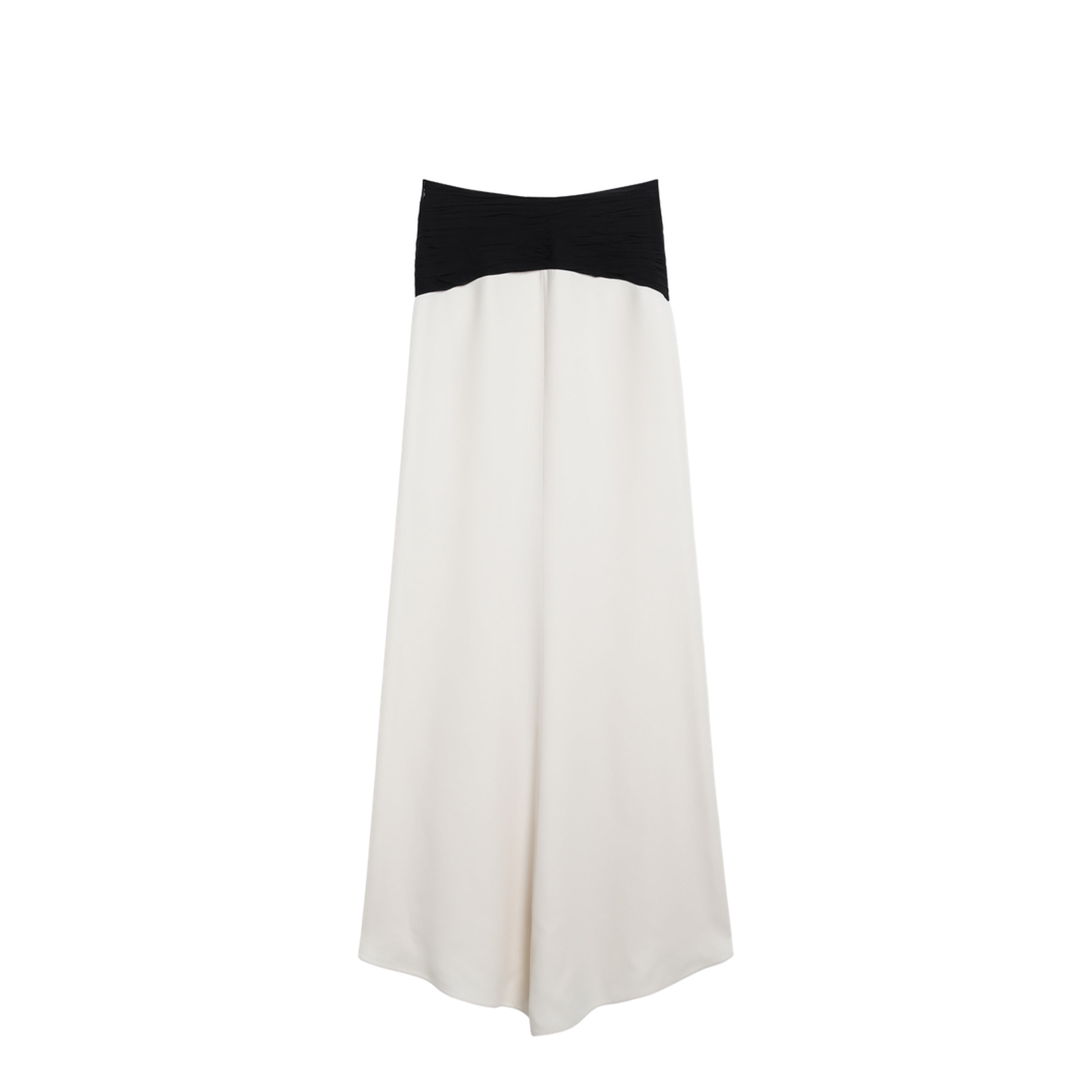 Long Silk Skirt in Vanilla/Black - Image 2