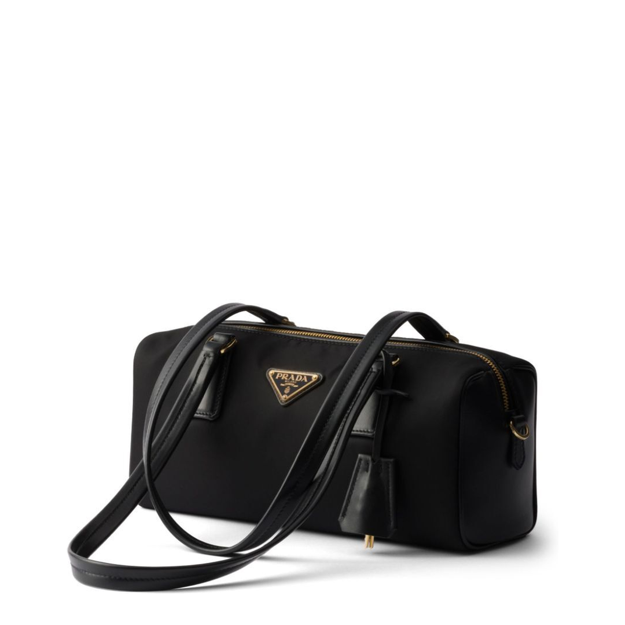 Medium Re-Nylon and Leather Tote - Black - Image 3
