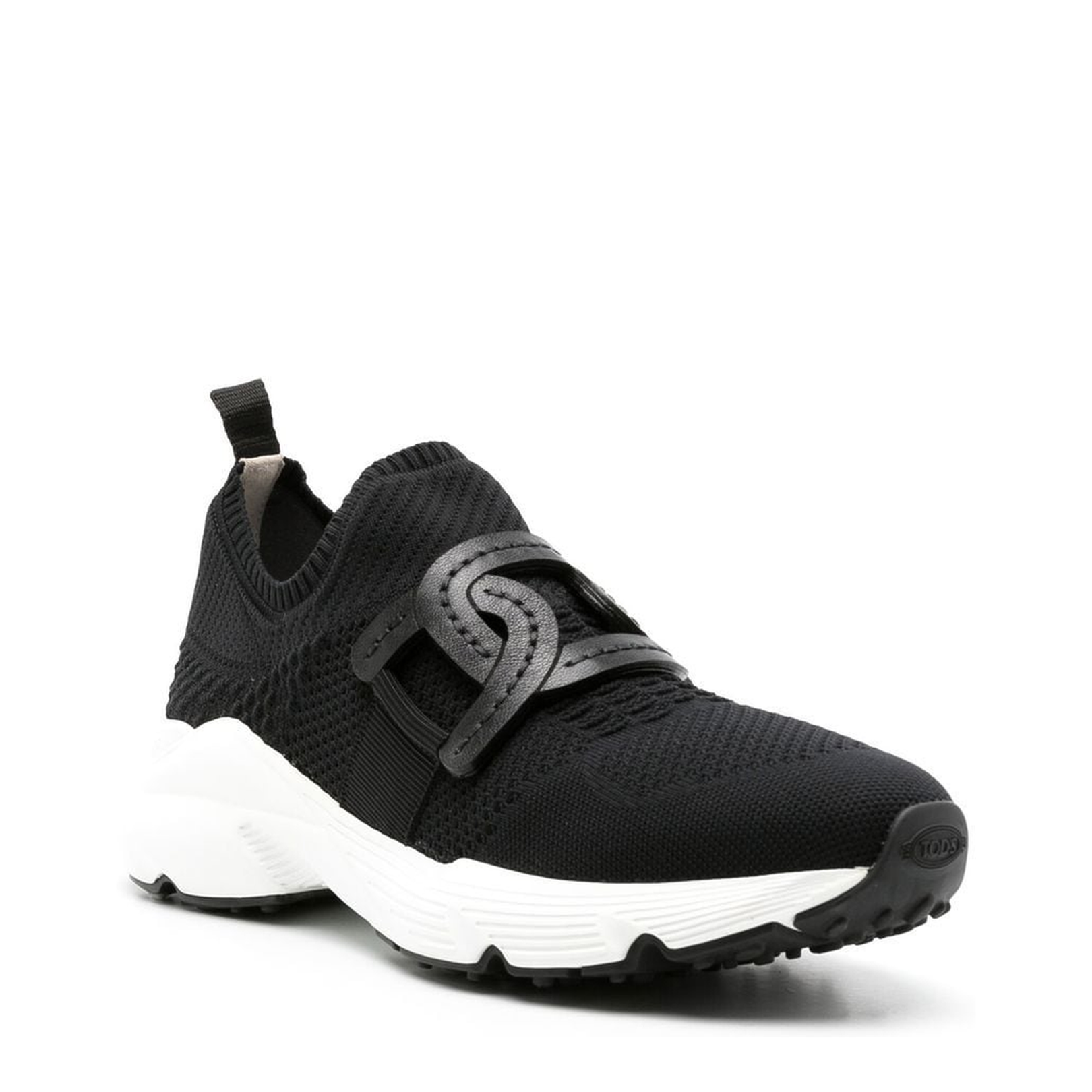 Black Fabric Chain-Link Detailing Sock-Style Ankle Shoes - Image 4