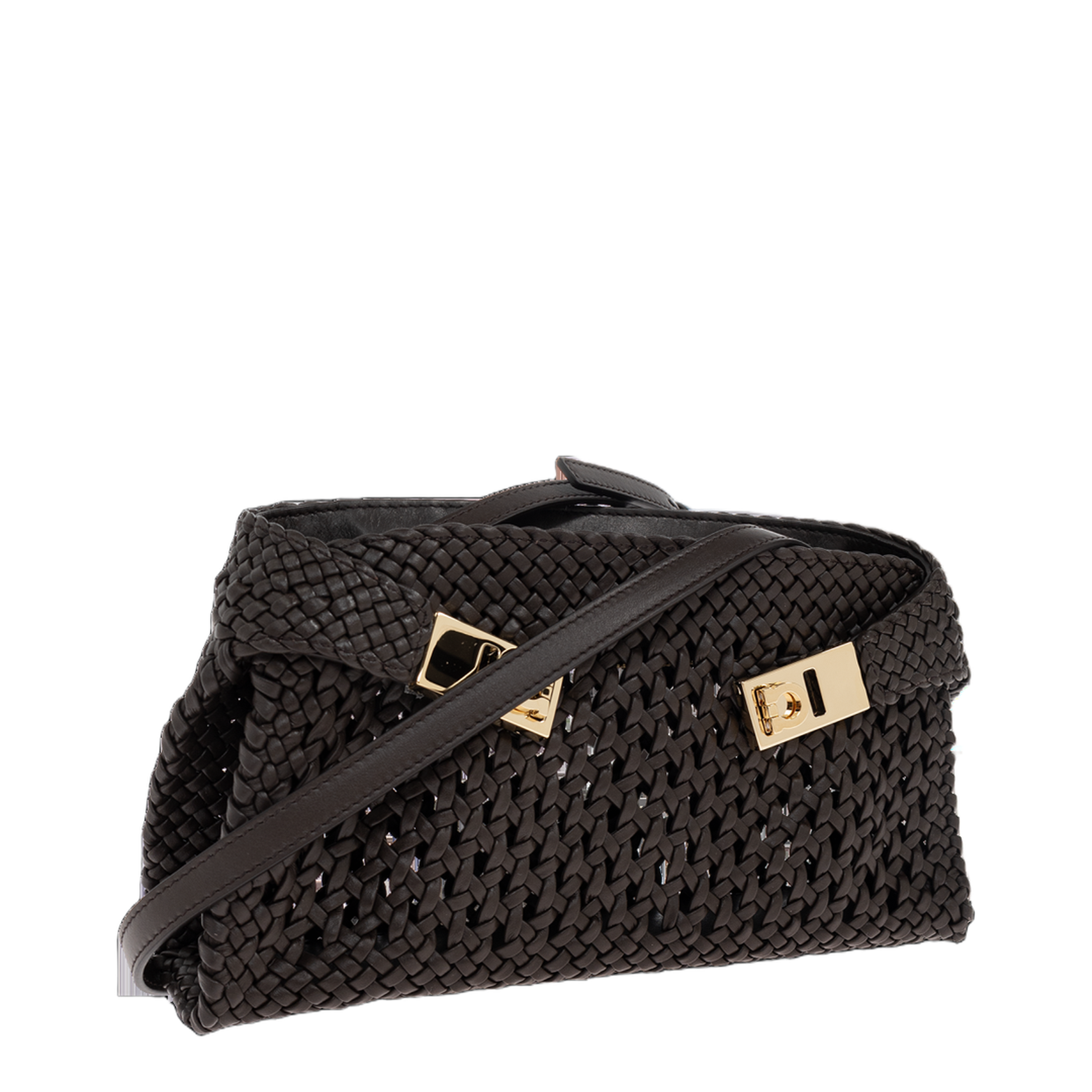 Hug Mini Leather Crossbody Bag - Testa di Moro - Image 4