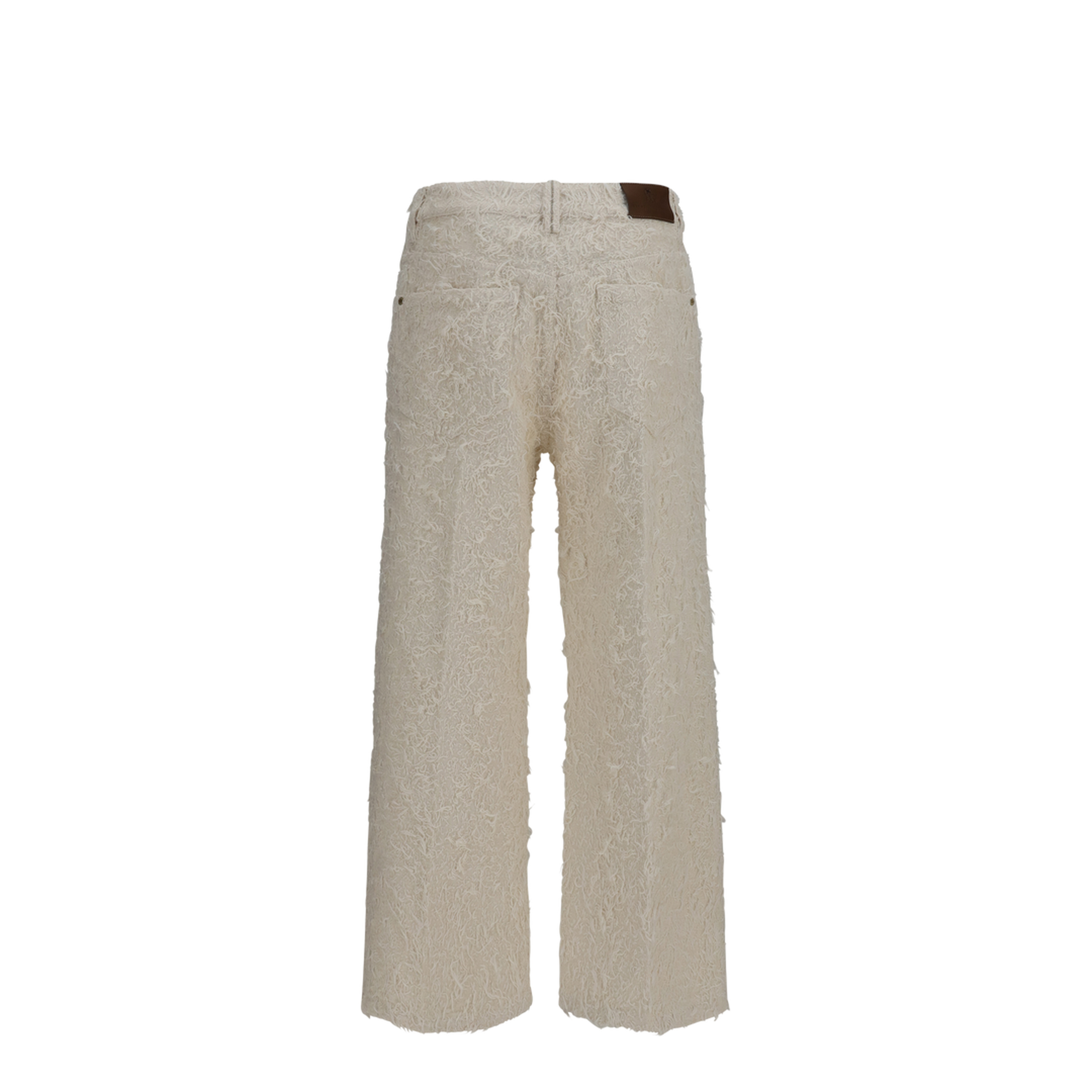 Square-leg Dyed Furry Pants with Monili - Image 2