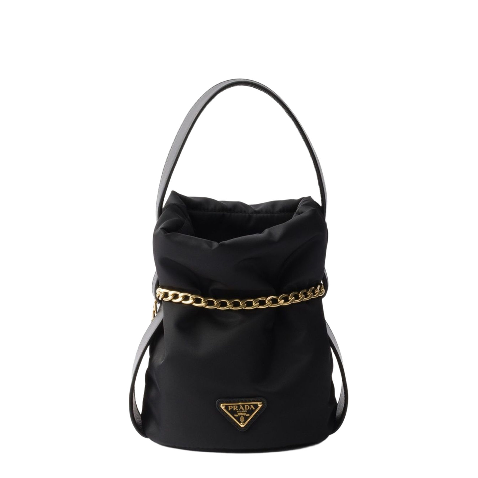 Sac Noir Mini Re-Nylon Nappa Leather Bucket Bag Black - Image 1