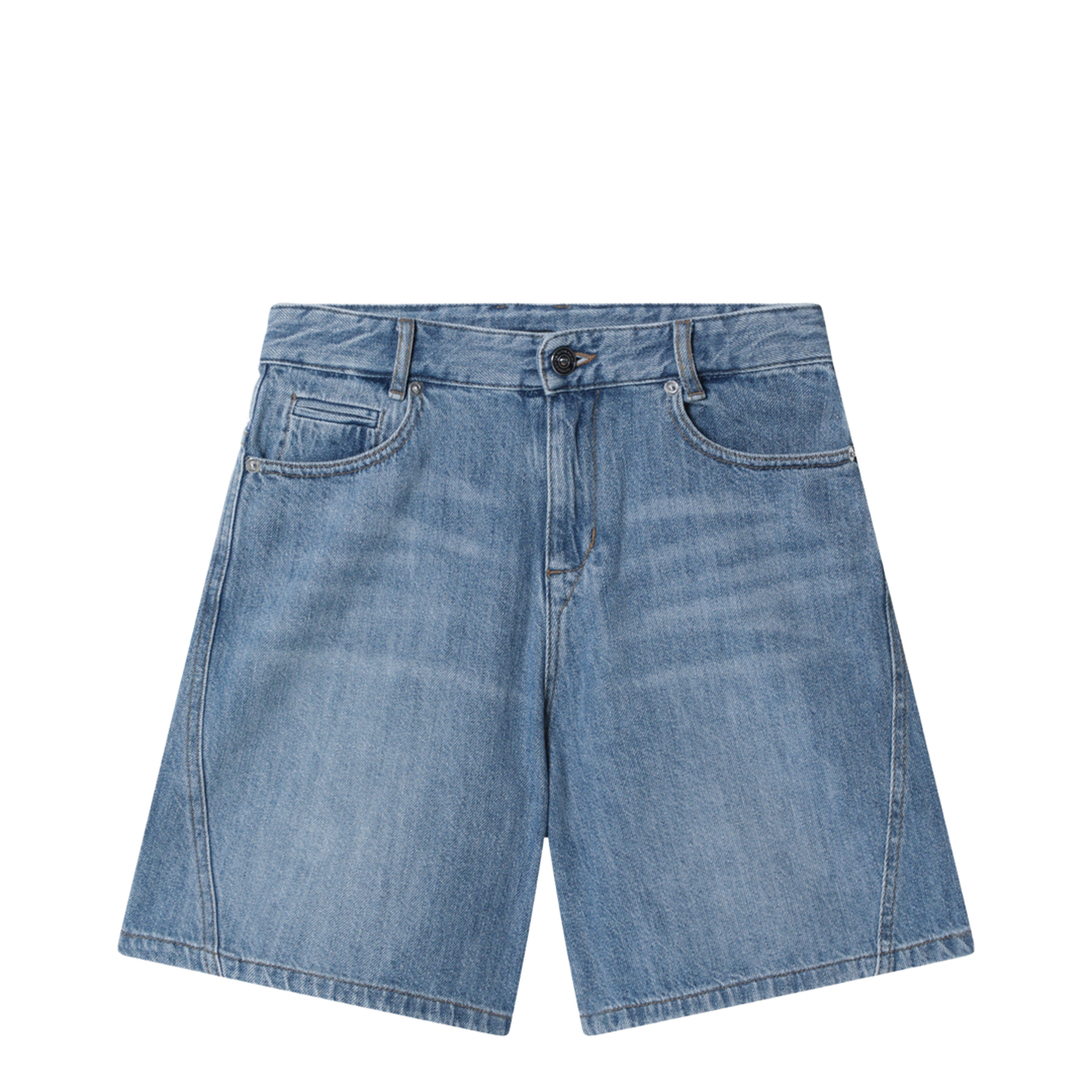 Blue Shorts With Logo Embroidery - Image 1