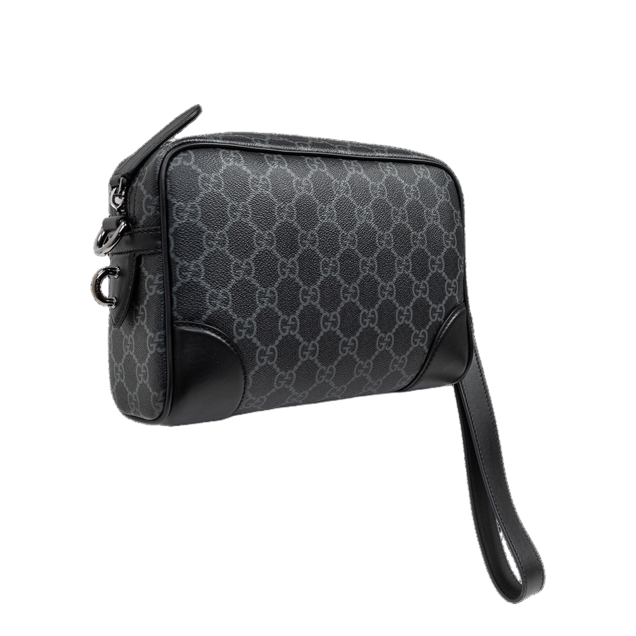 GG Emblem Small Coated Canvas Crossbody - Black - Image 4