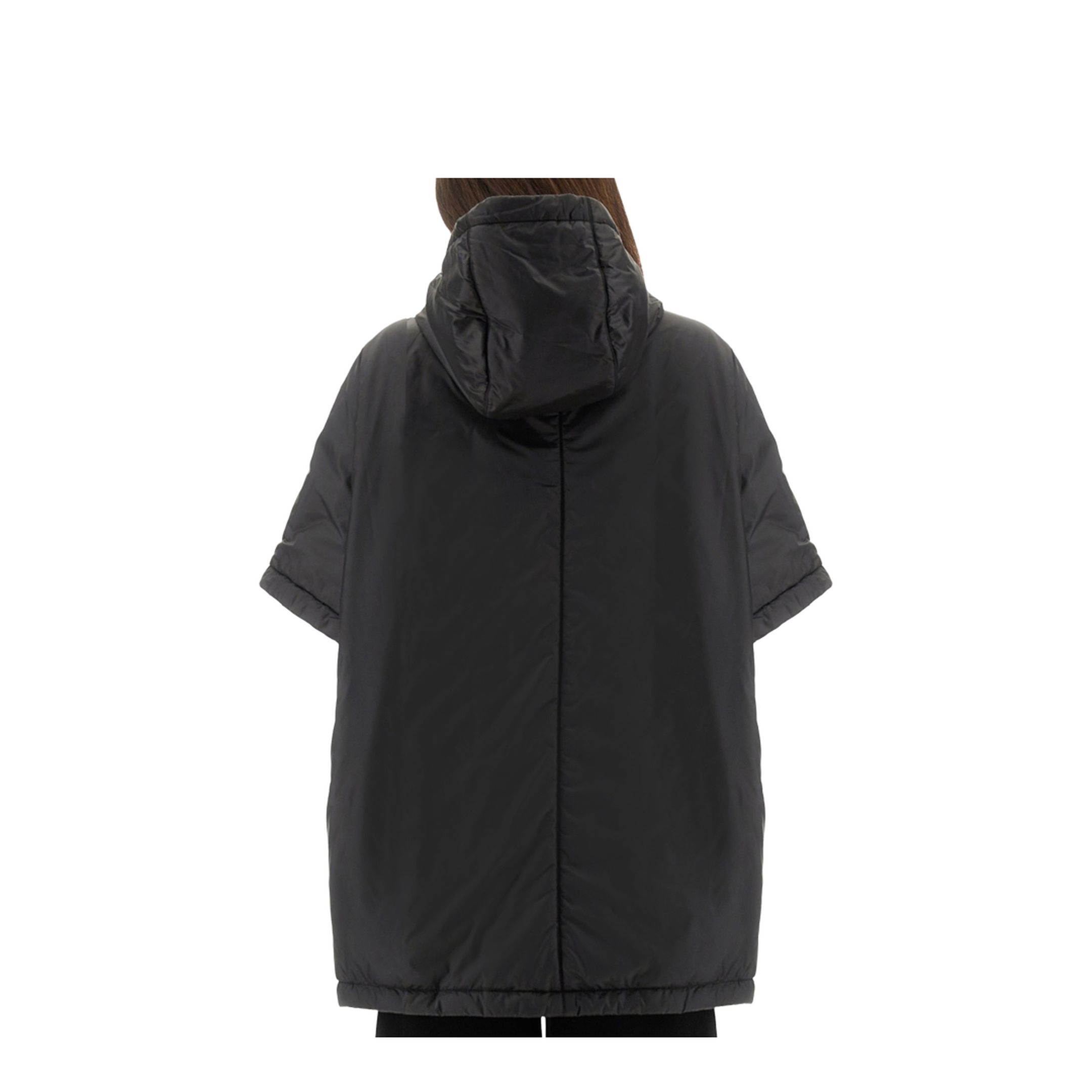 Padded Cape With Hood Coats Black - Image 3