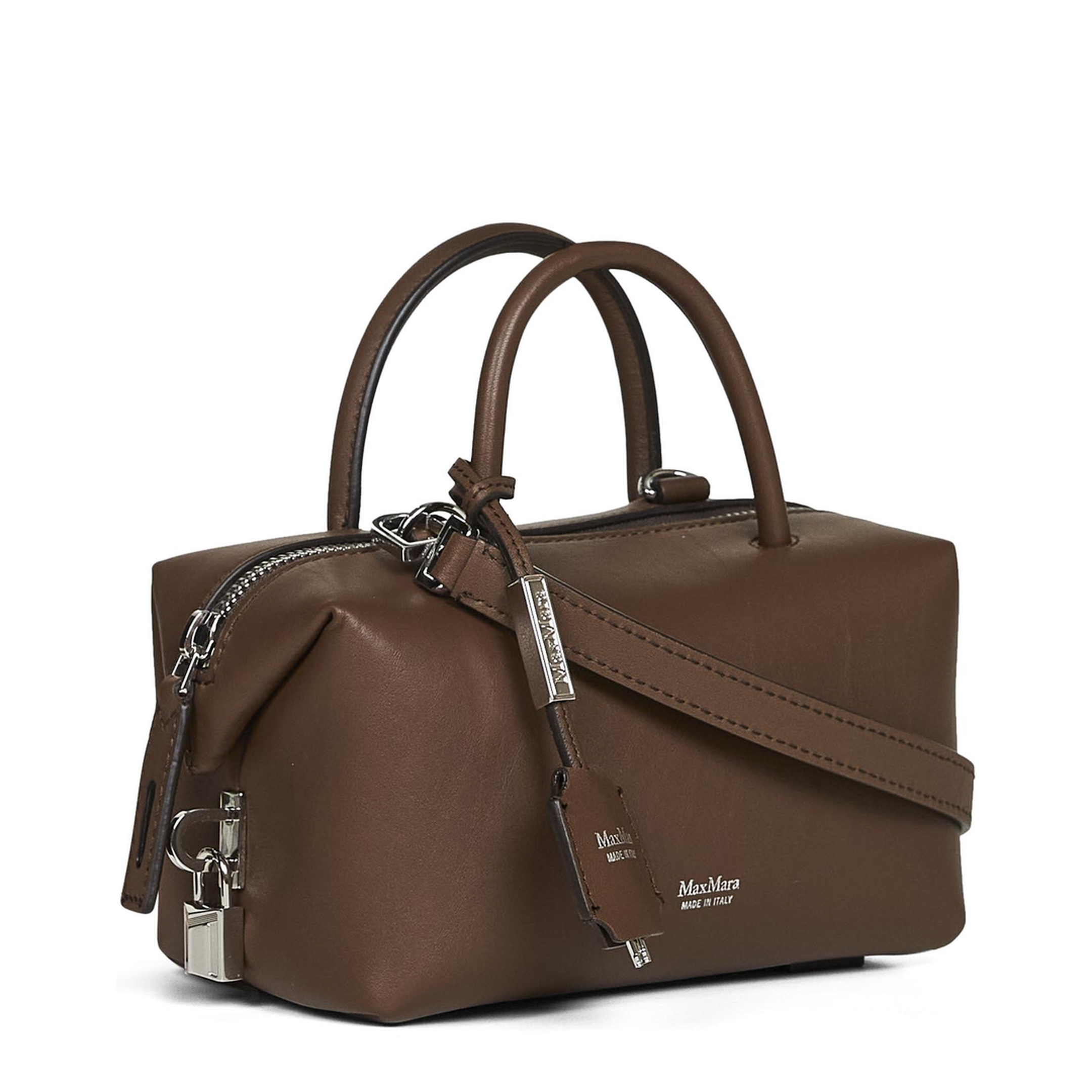 Holdalls Small Calfskin Satchel - Dark Brown - Image 2