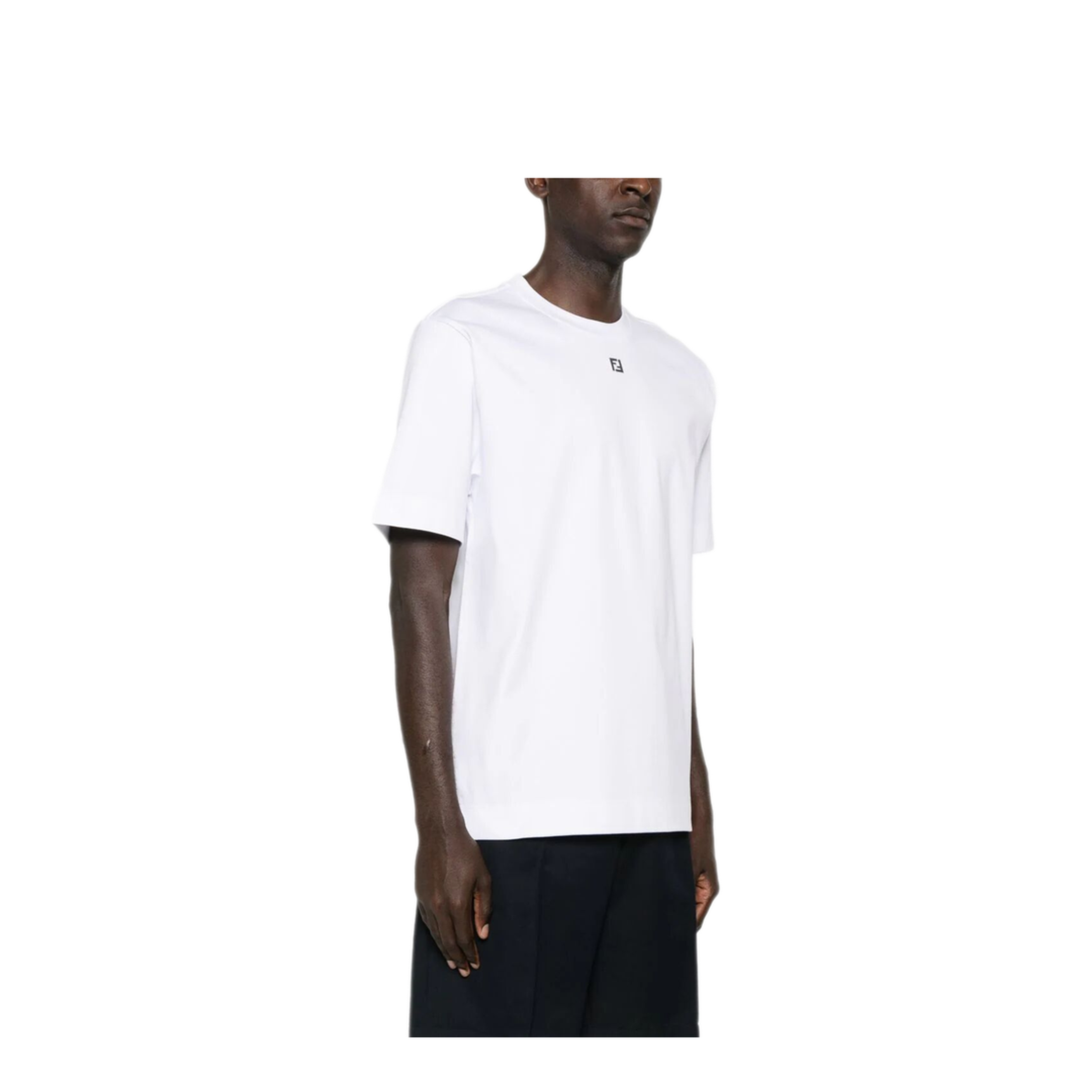 Cotton T-Shirt with Metal FF Appliqué - Image 2