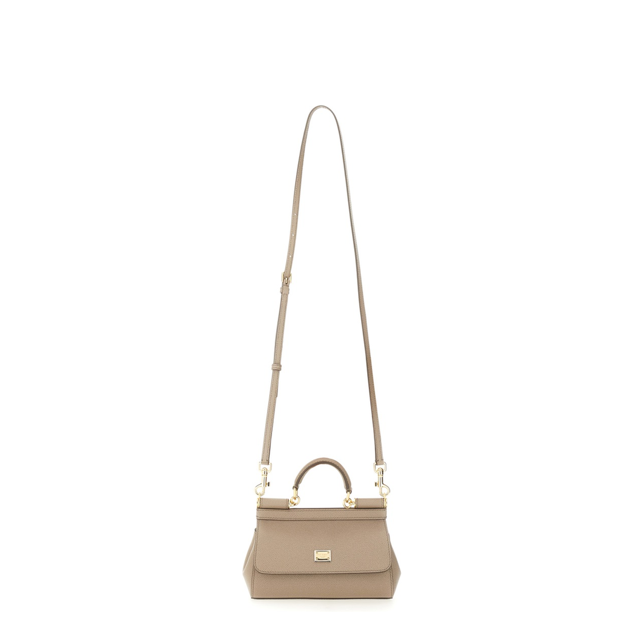 Sicily Mini Calfskin Top Handle Bag - Beige - Image 4