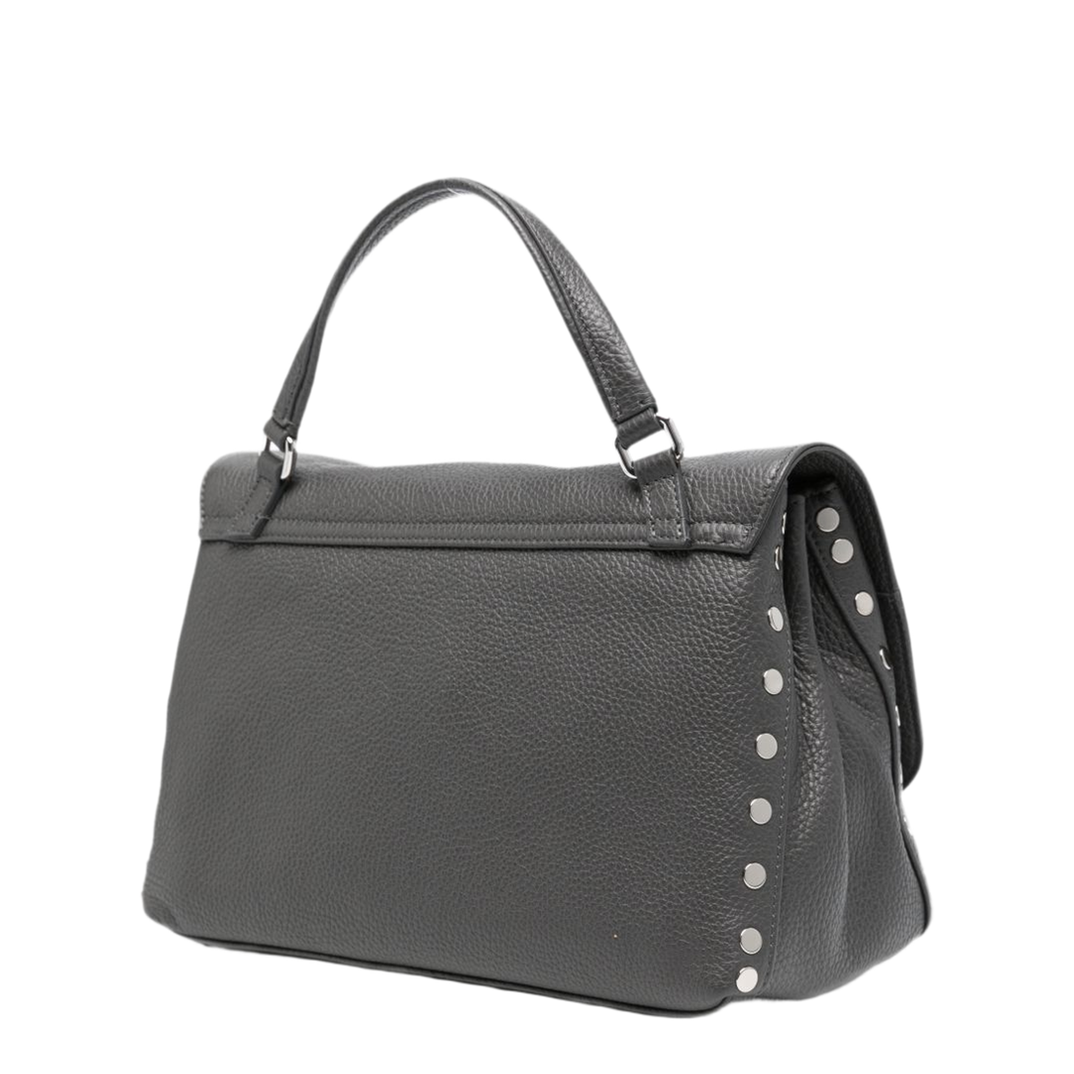 Postina Daily Small Calfskin Top-Handle Bag - Dark Grey - Image 4