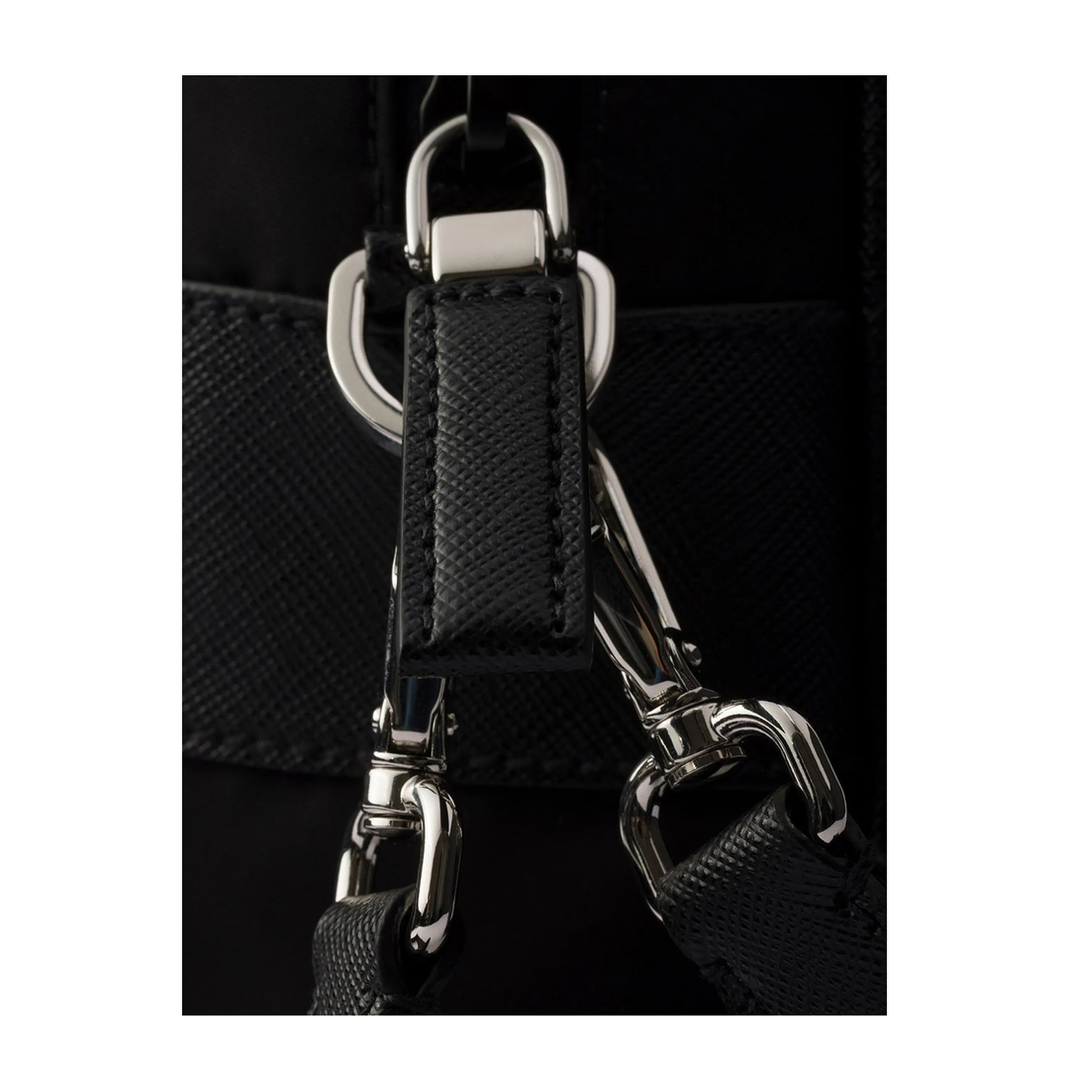 Logo-Plaque Re-Nylon Messenger Bag - Black - Image 5