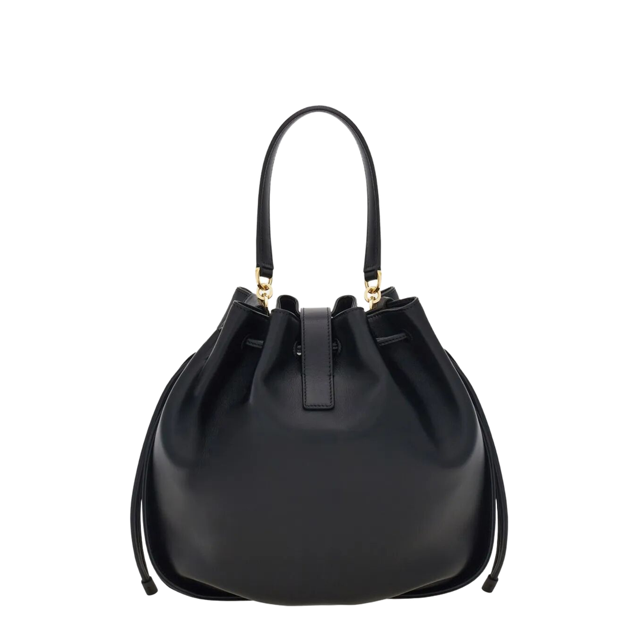 Hug Medium Calf Leather Bucket Bag - Nero - Image 5