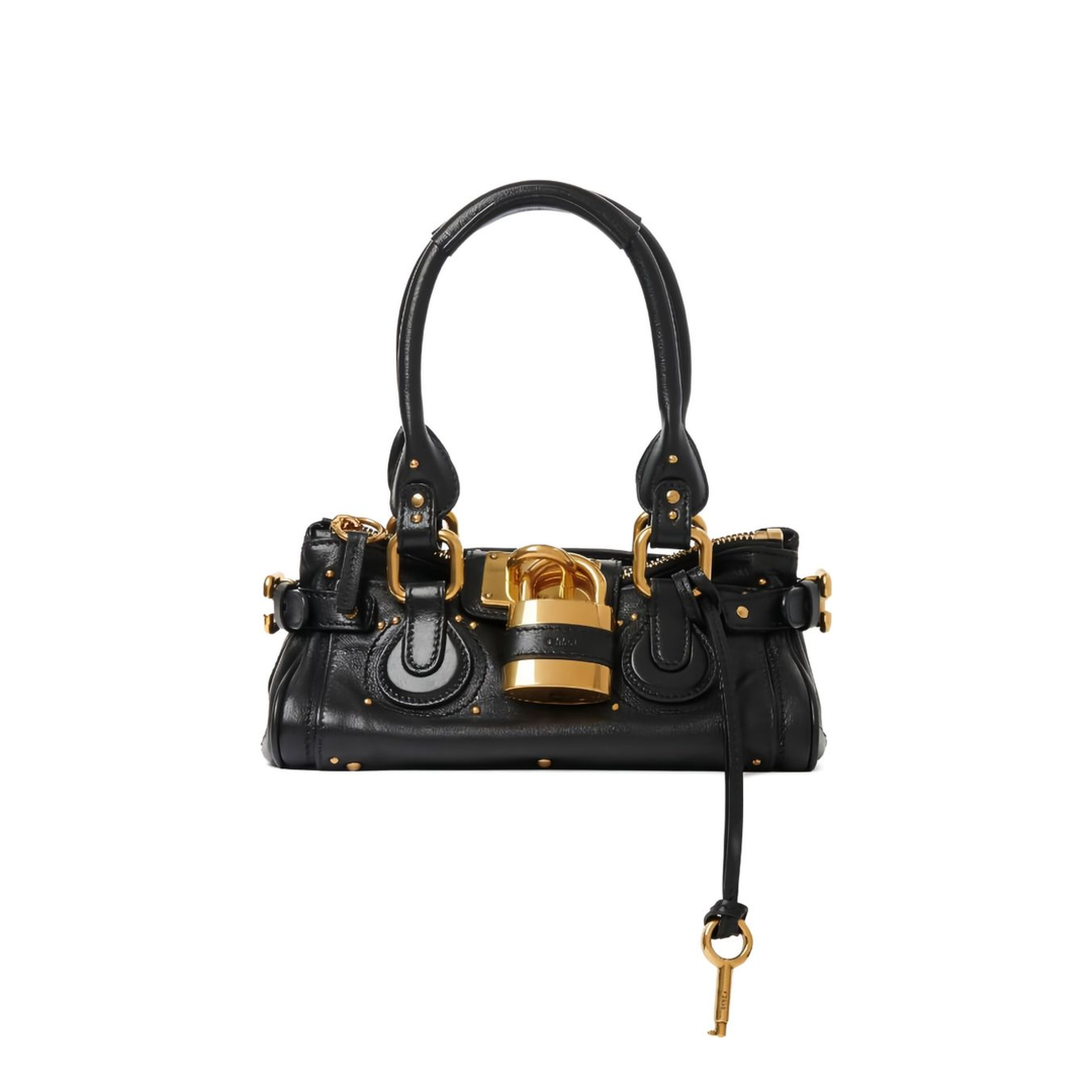 Paddington Small Buffalo Leather Shoulder Bag - Black - Image 1