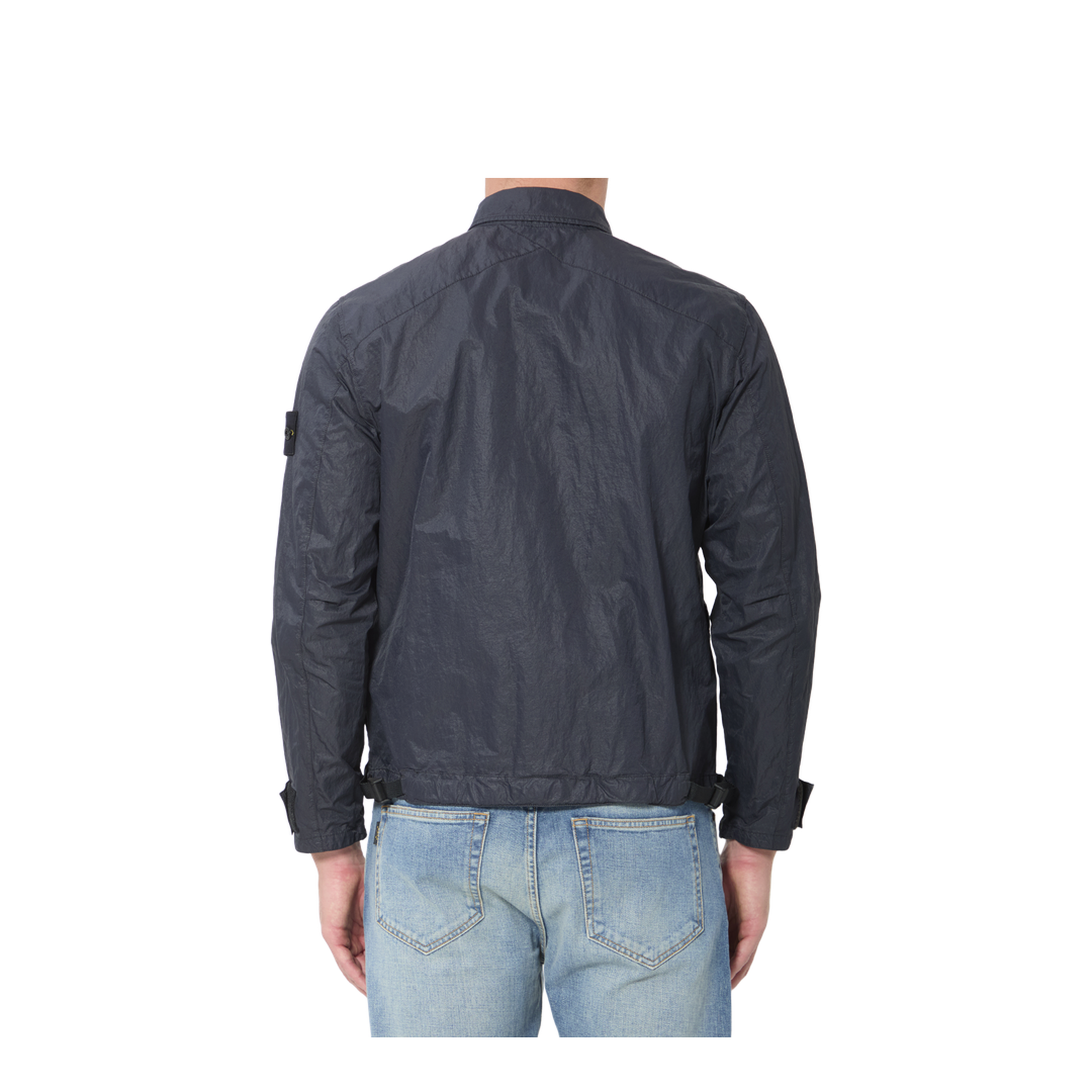 Navy Blue Nylon Overshirt - Image 4