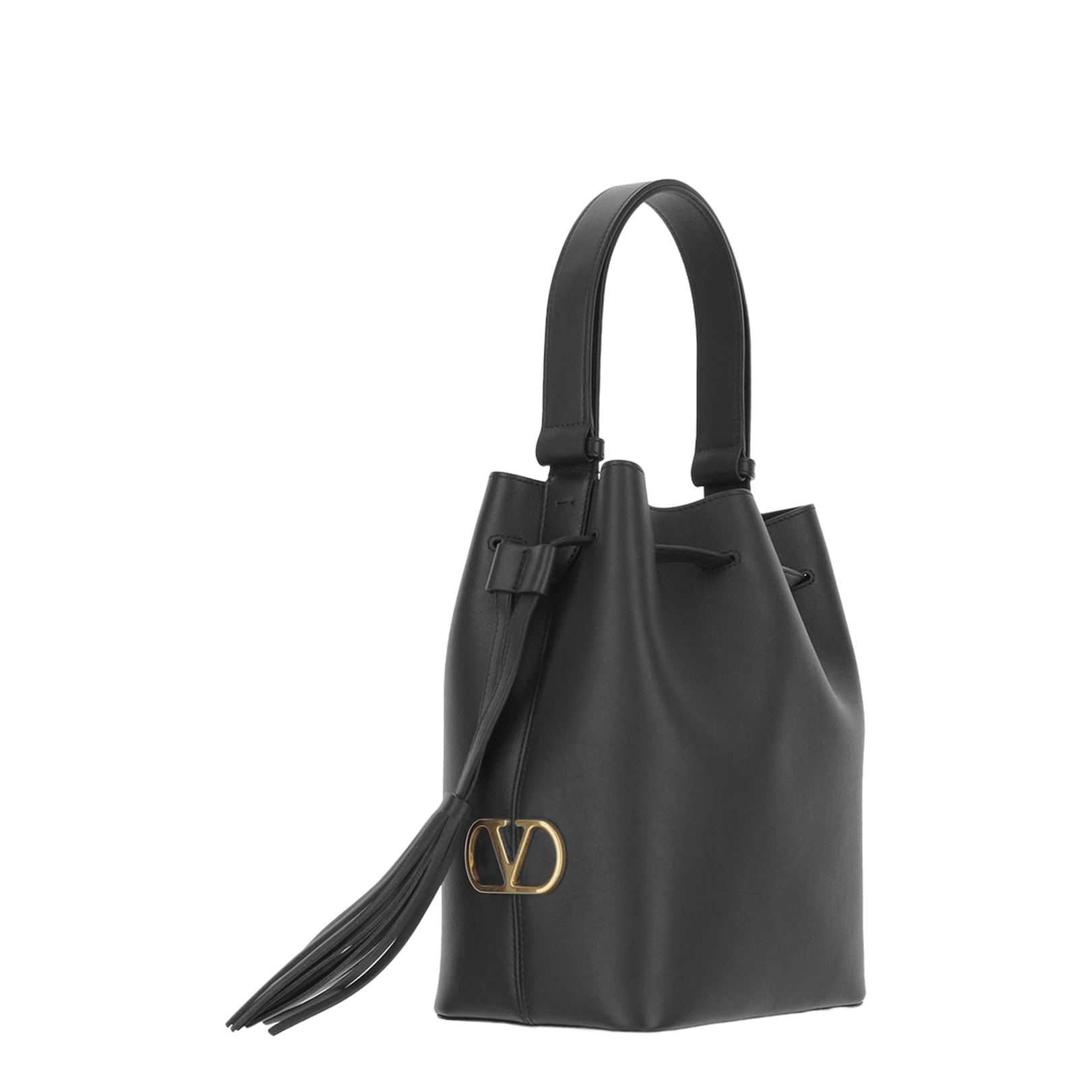 So Seau Leather Bucket Bag with Metal VLogo - Image 2