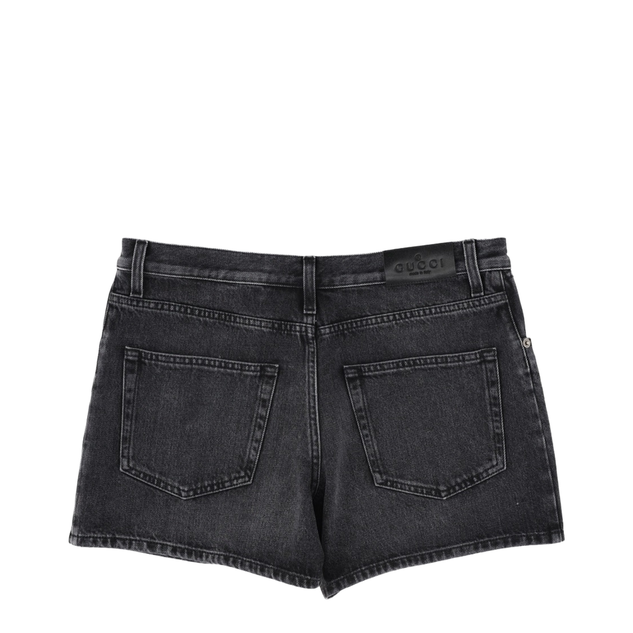Denim Shorts with Horsebit Detail - Image 3