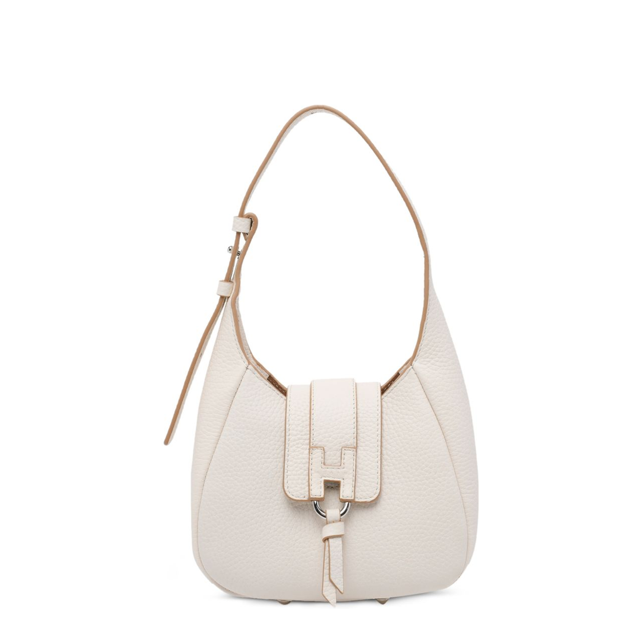 Trend Hobo Mini Calf Leather Hobo Bag - Bianco - Image 1