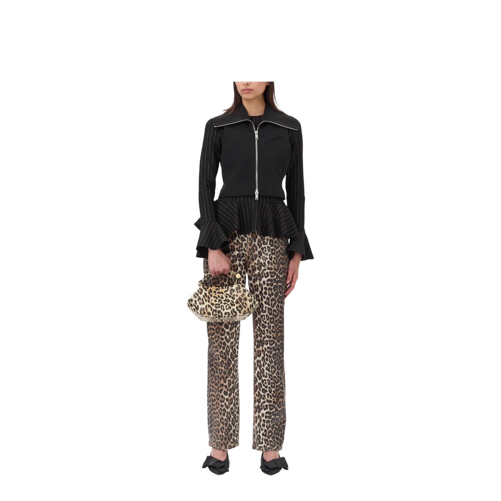 Black Recycled Polyester Crepe Texture Sweater - Image 5
