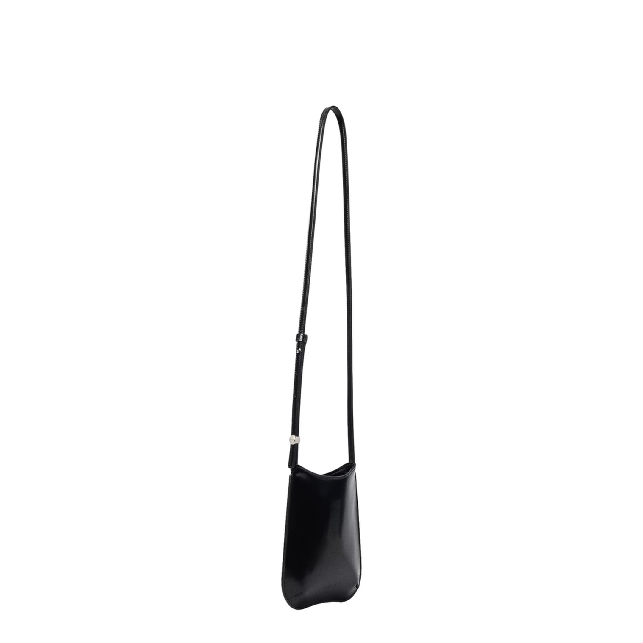Le Bisou Small Calf Leather Phone Pouch - Black - Image 3