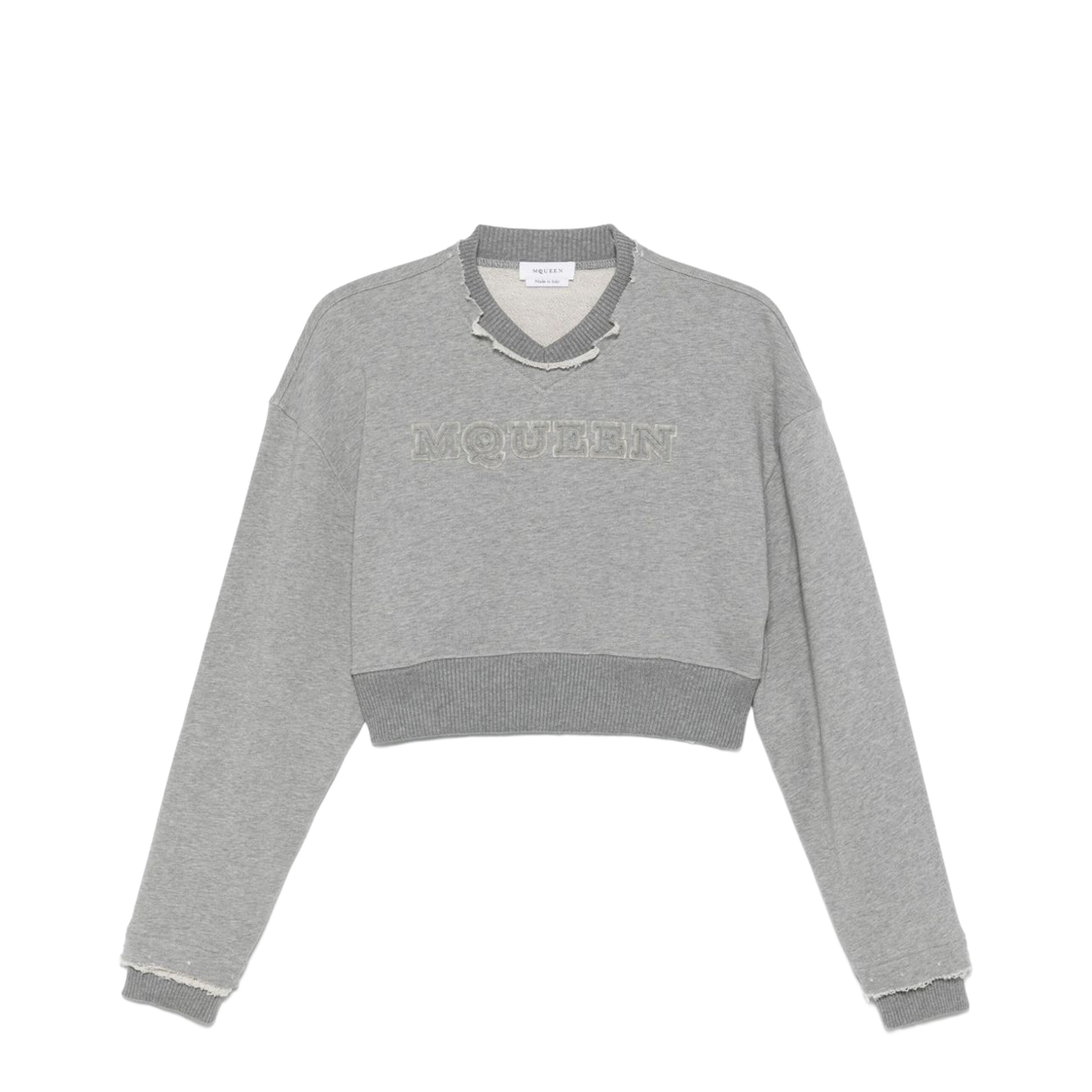 Logo Cotton Cropped Sweatshirt - Image 1