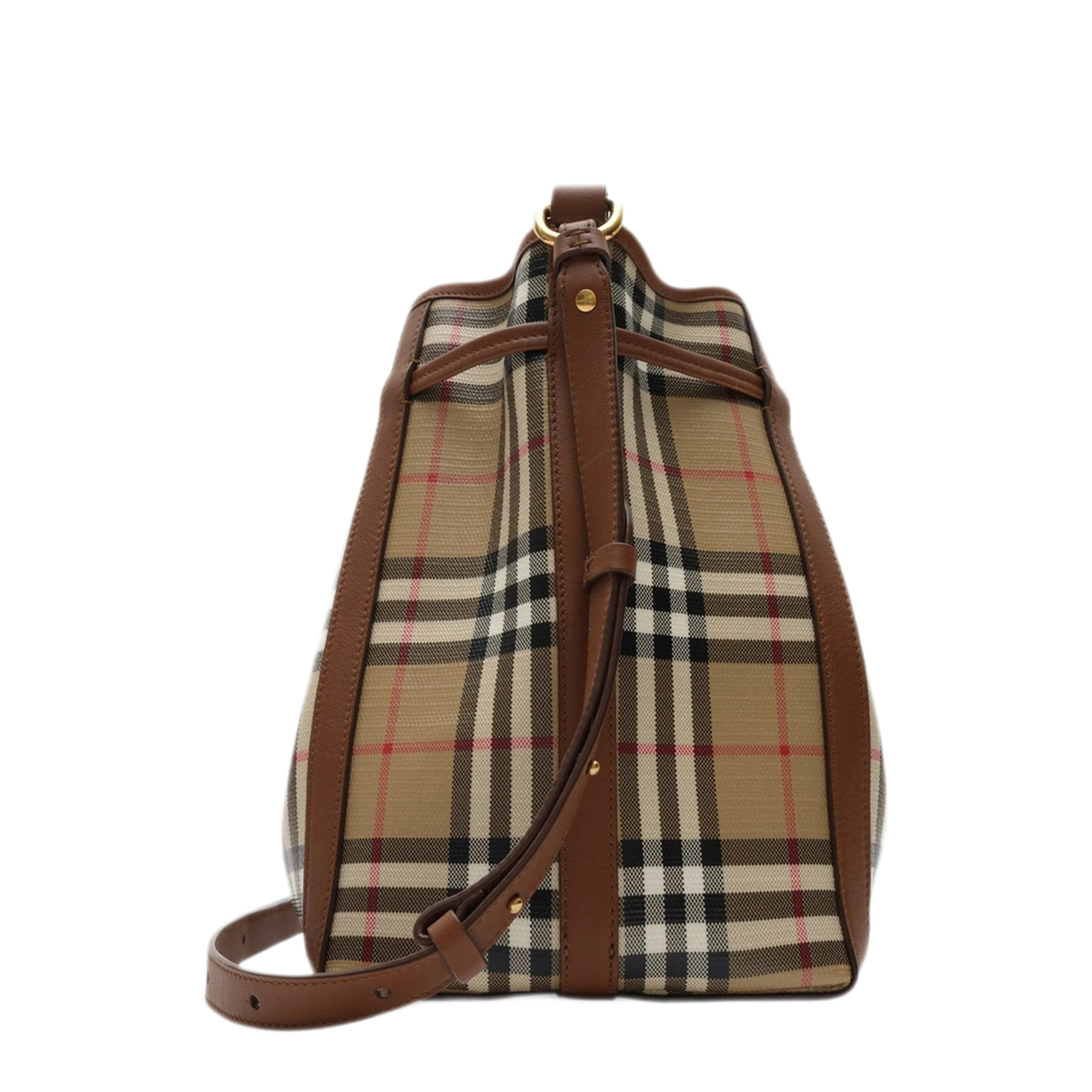 Mini Check Bucket Bag - Archive beige - Image 5