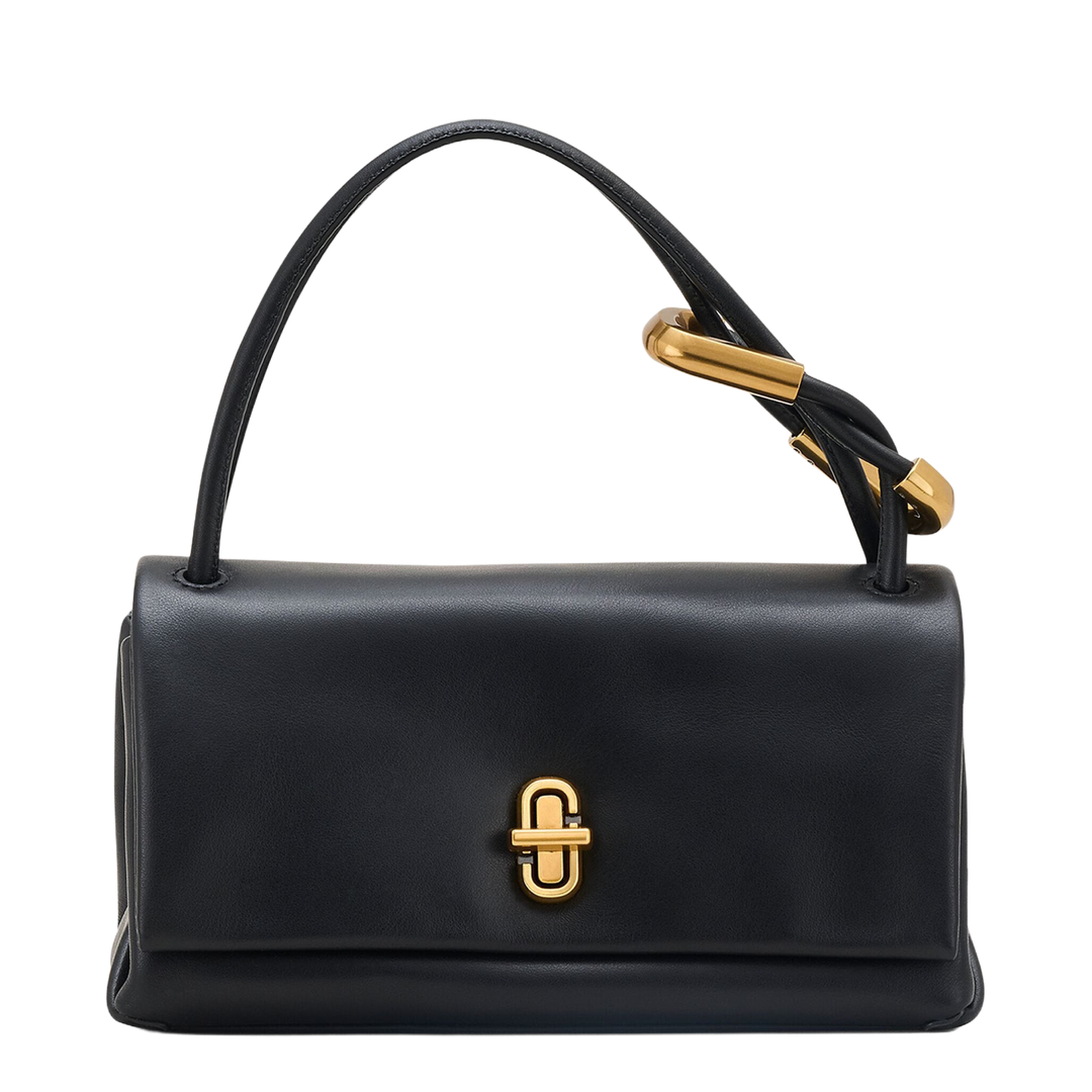 Mini Dual Bag Leather Top-Handle Bag - Black - Image 4