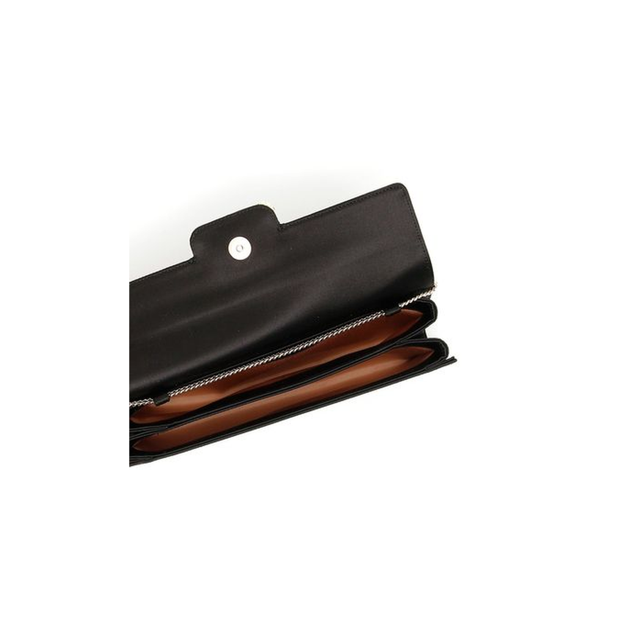 Efflorescence Silk Blend Satin Clutch - Black - Image 5