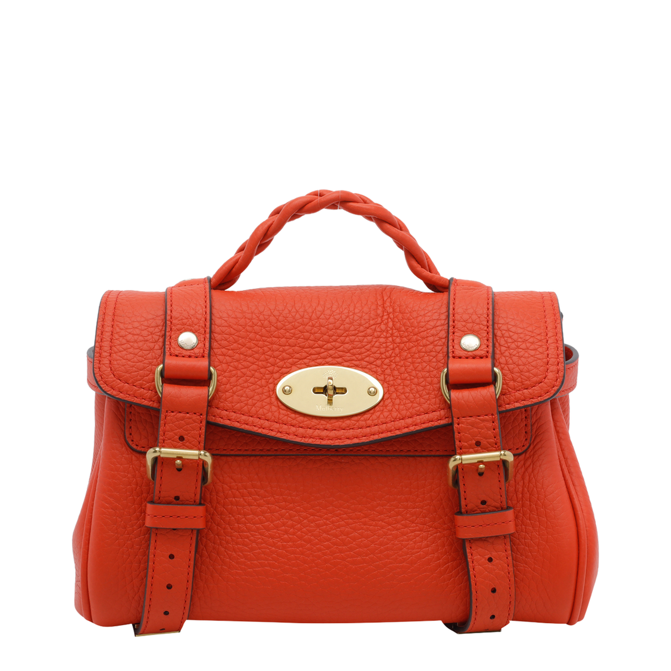 Roxanne Small Classic Grain Handbag - Coral Orange - Image 1