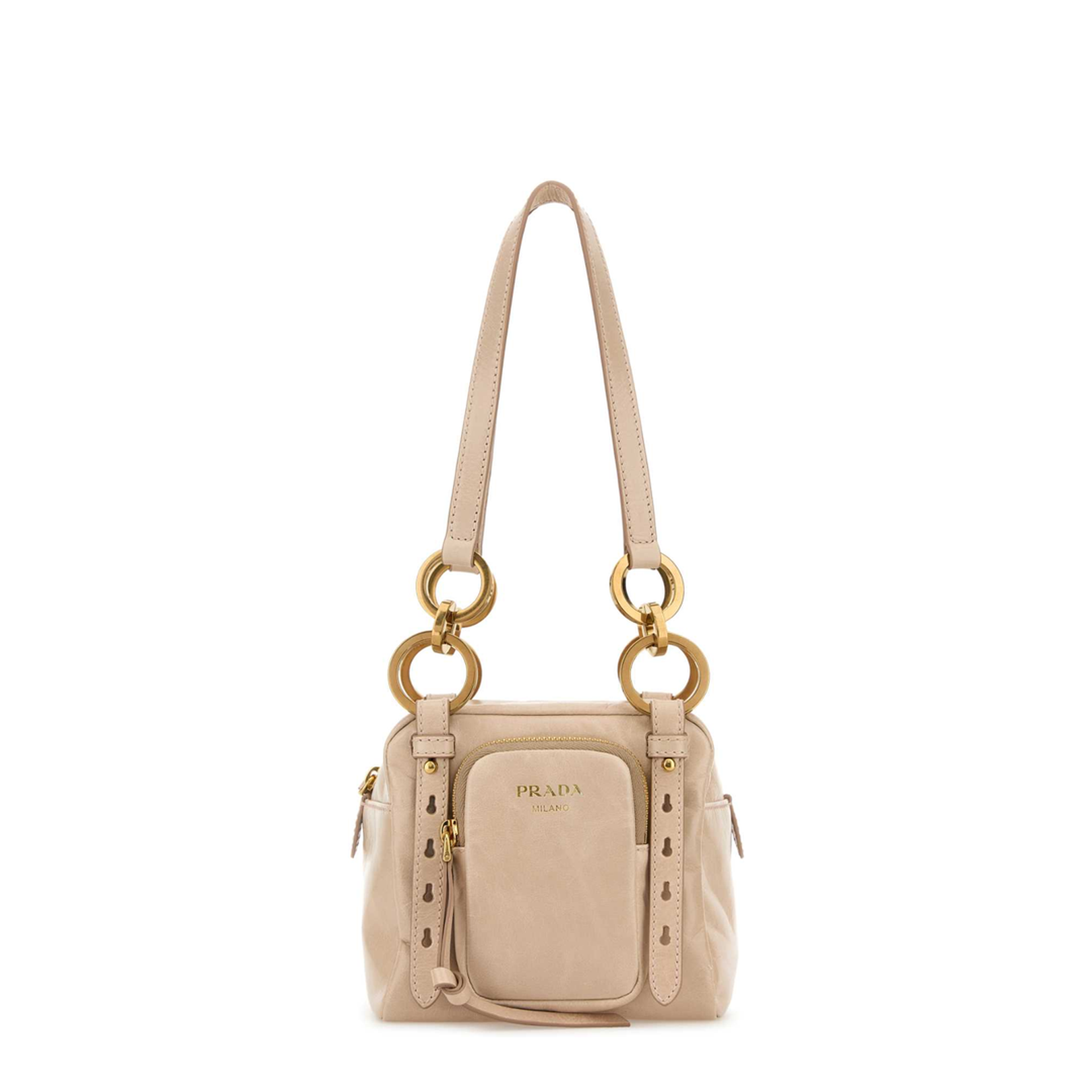 Dangle Mini Calf Leather Top-Handle Bag - Cipria - Image 1