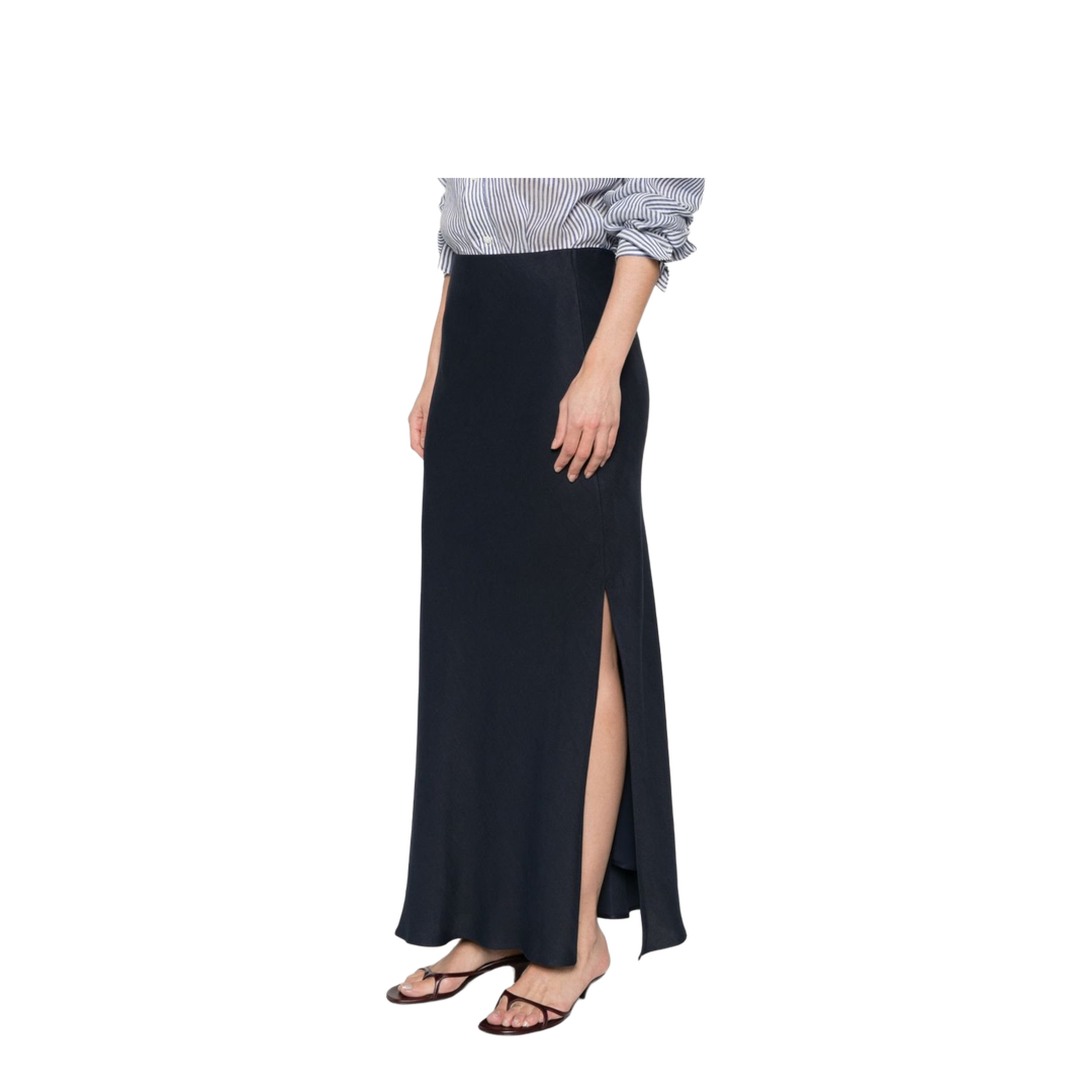 Line Blend Long Skirt Blue - Image 4