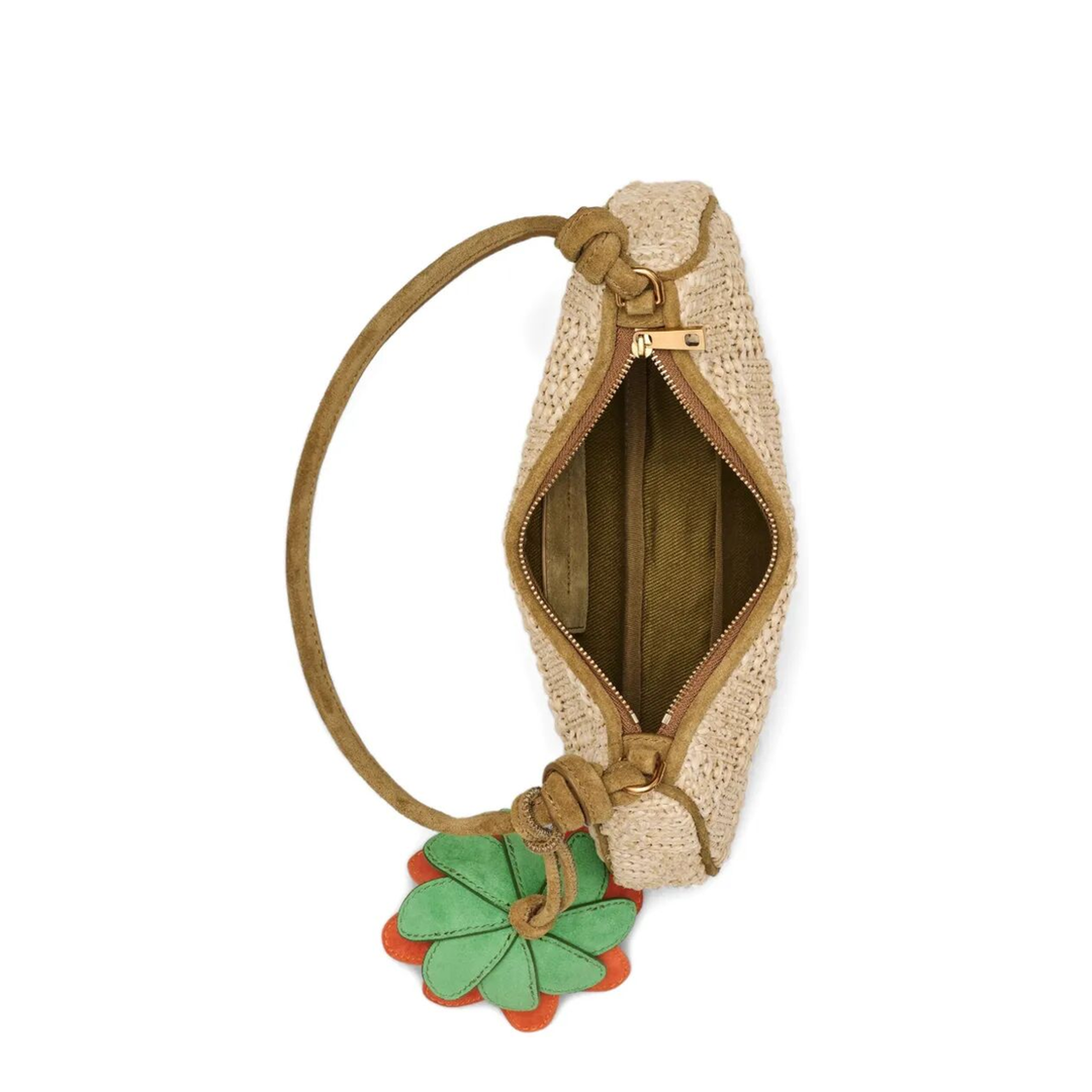 The Summer Woven Charm Shoulder Bag - NATURAL - Image 4