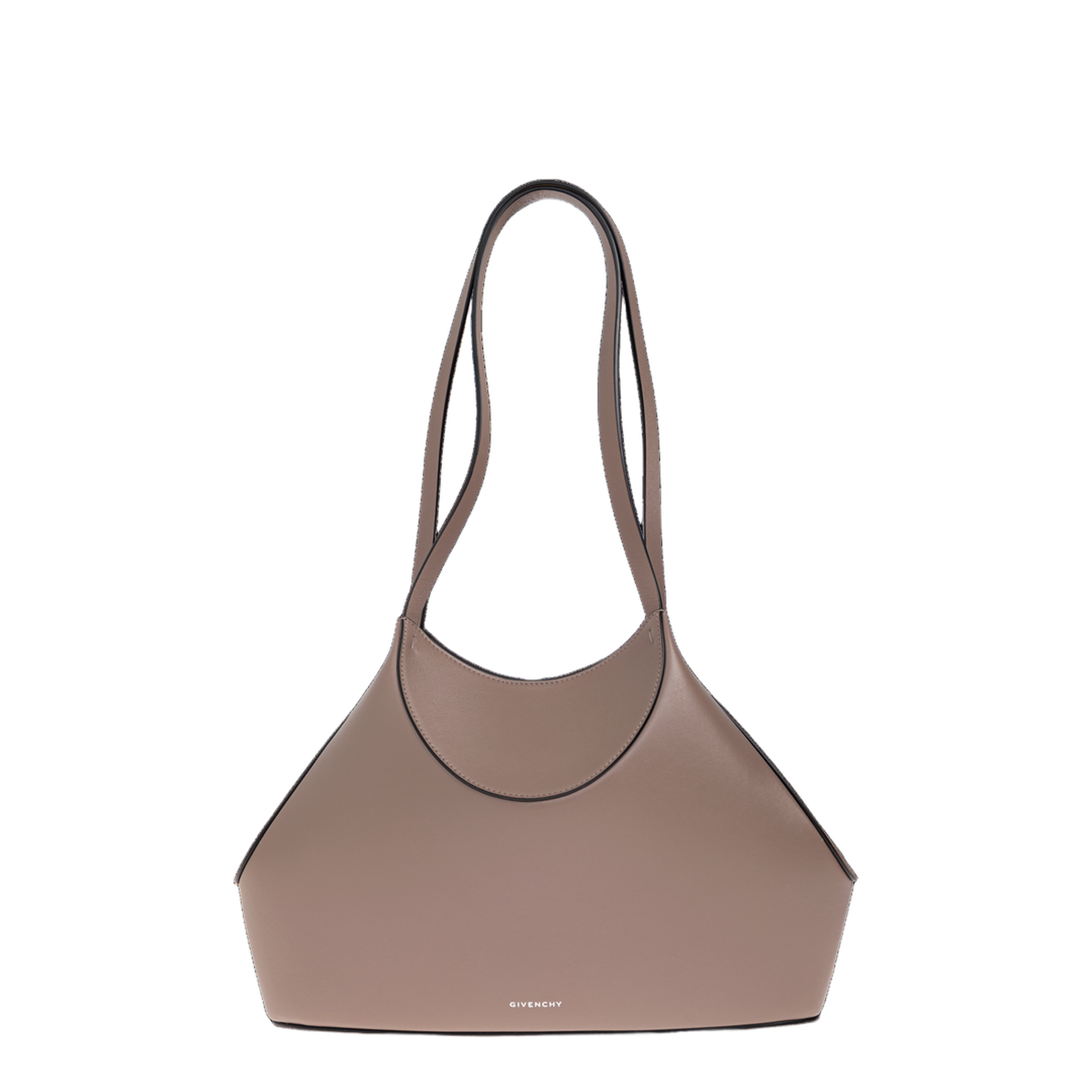 Facet Small Grained Leather Tote Bag - Taupe - Image 2