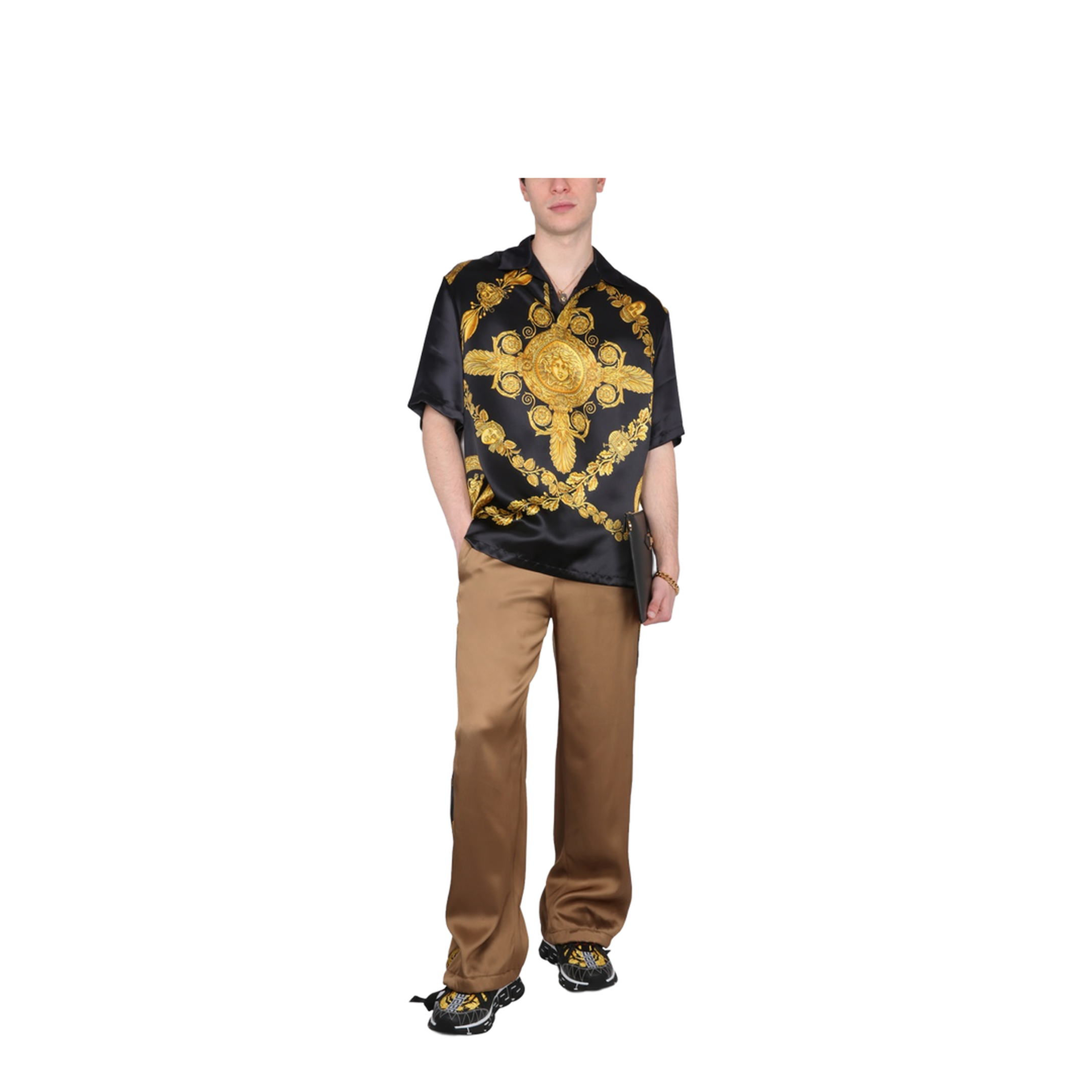 Barocco Print Track Pants Brown - Image 2