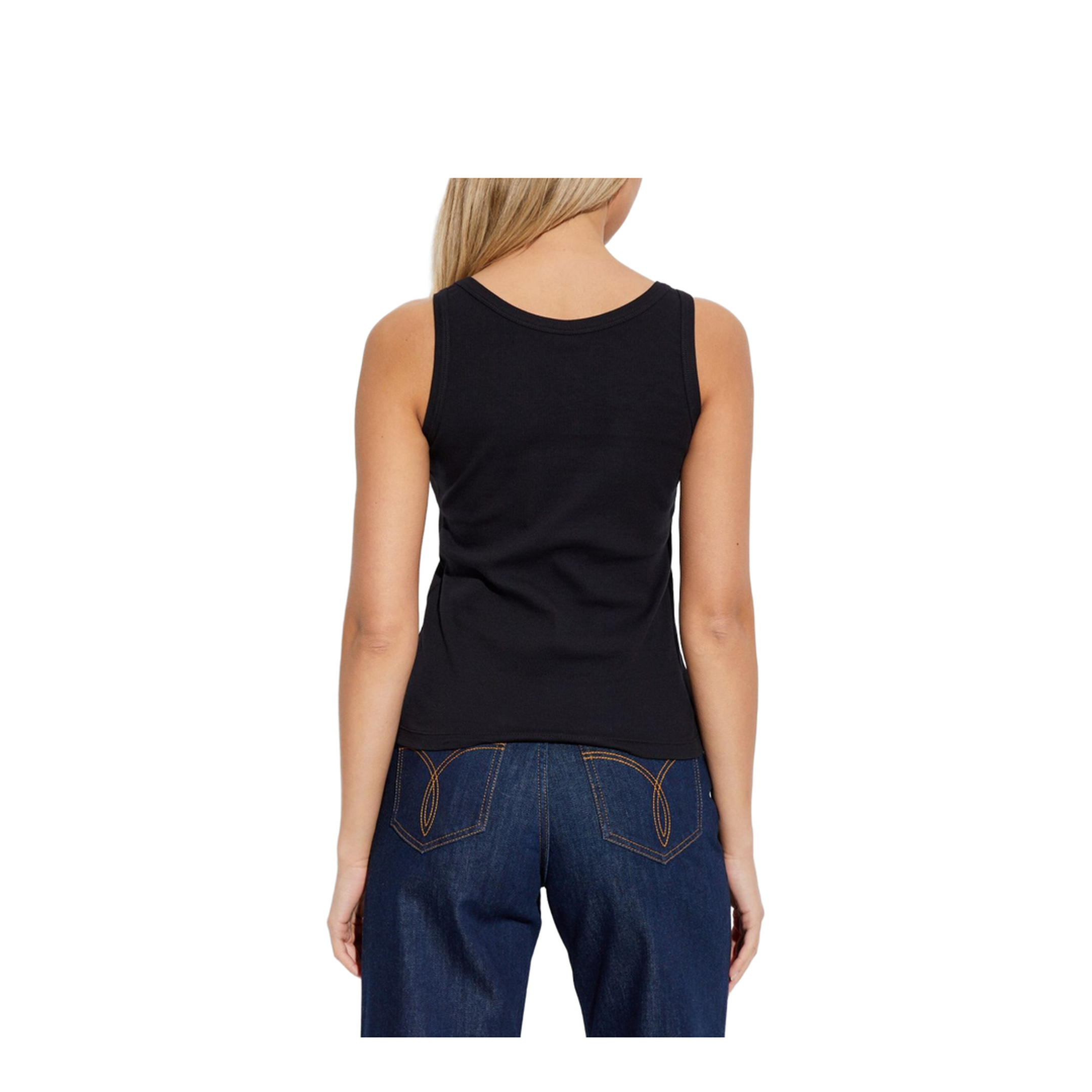 90s Vintage Logo Tank Top Black - Image 4