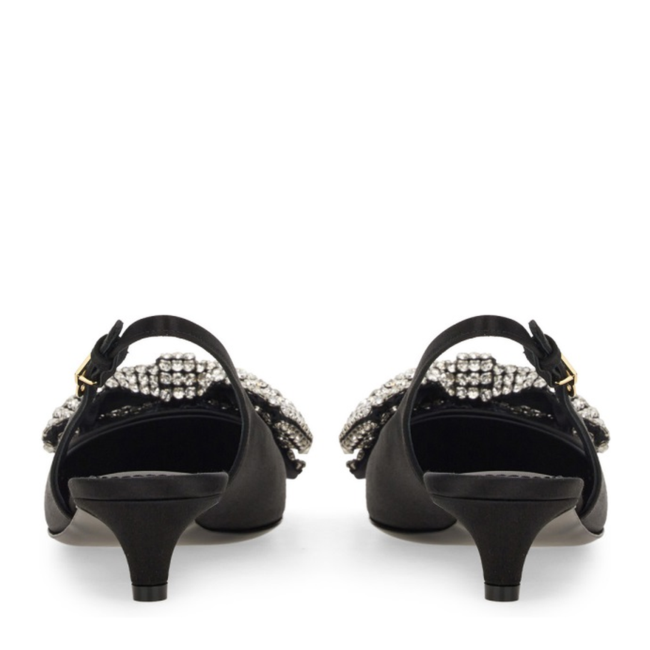 Satin Sling-Back with Rhinestone Embroidery - Image 5