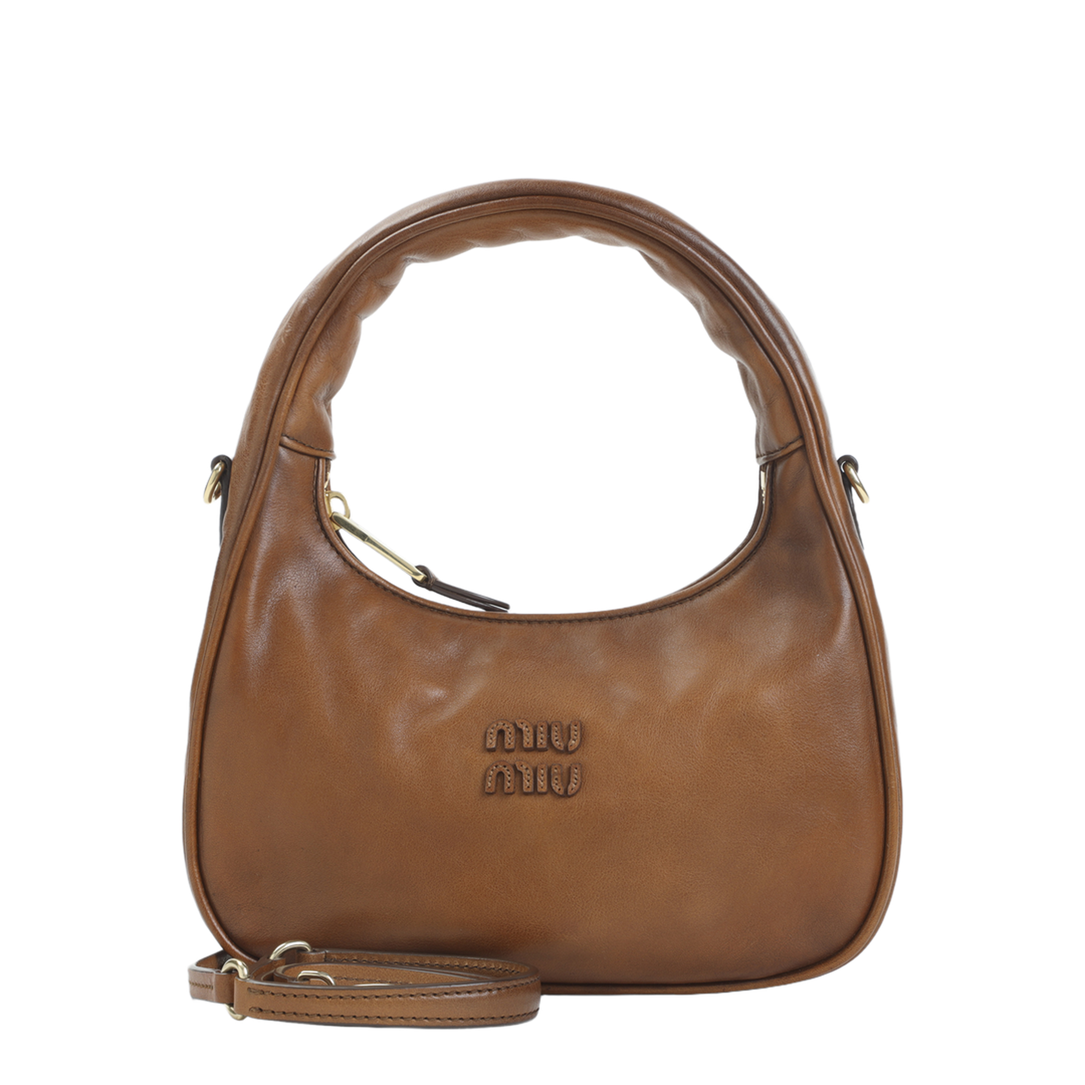 Wander Matelassé Nappa Leather Hobo Bag - Caramel - Image 1