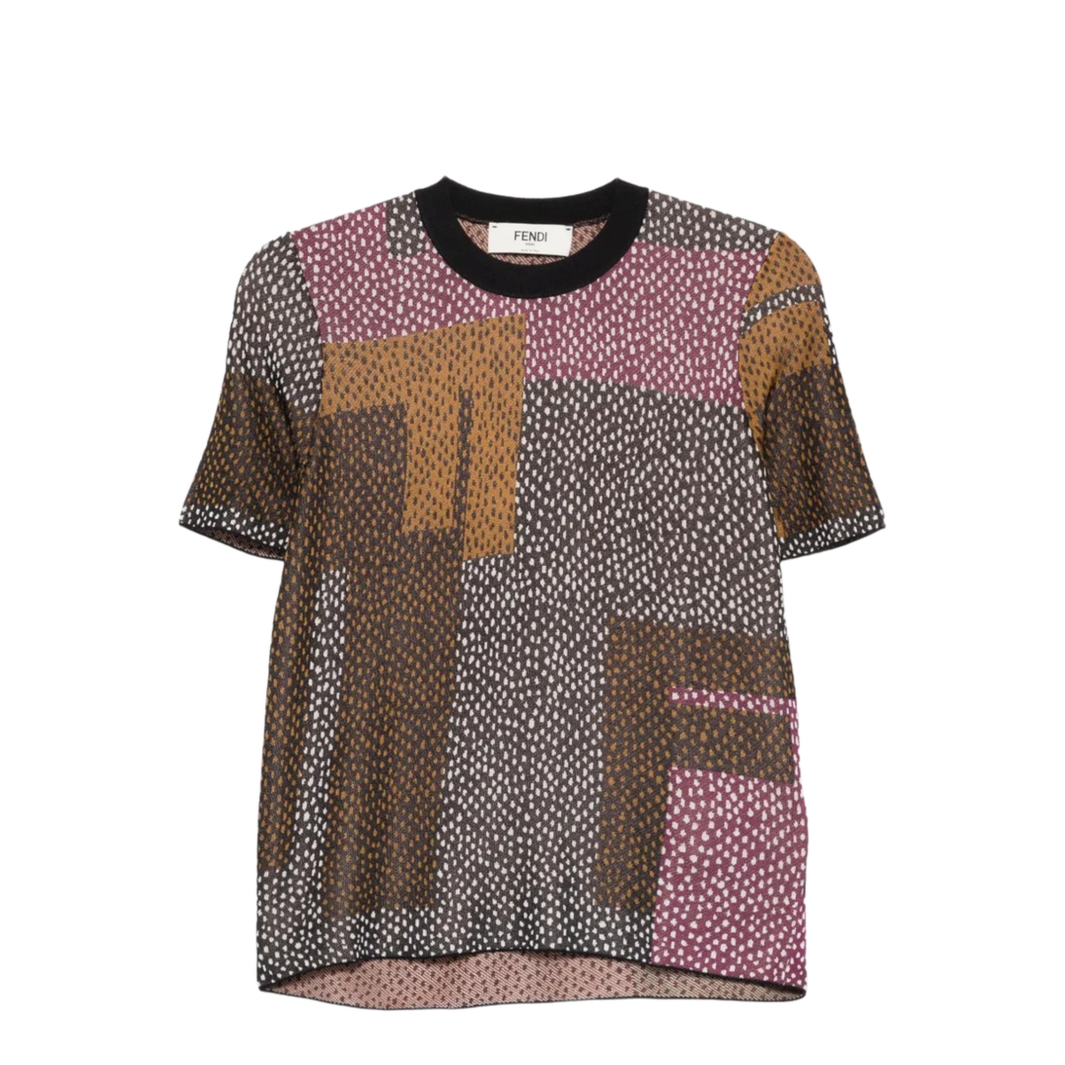 Peppered-Motif Short-Sleeved Jumper - Image 1