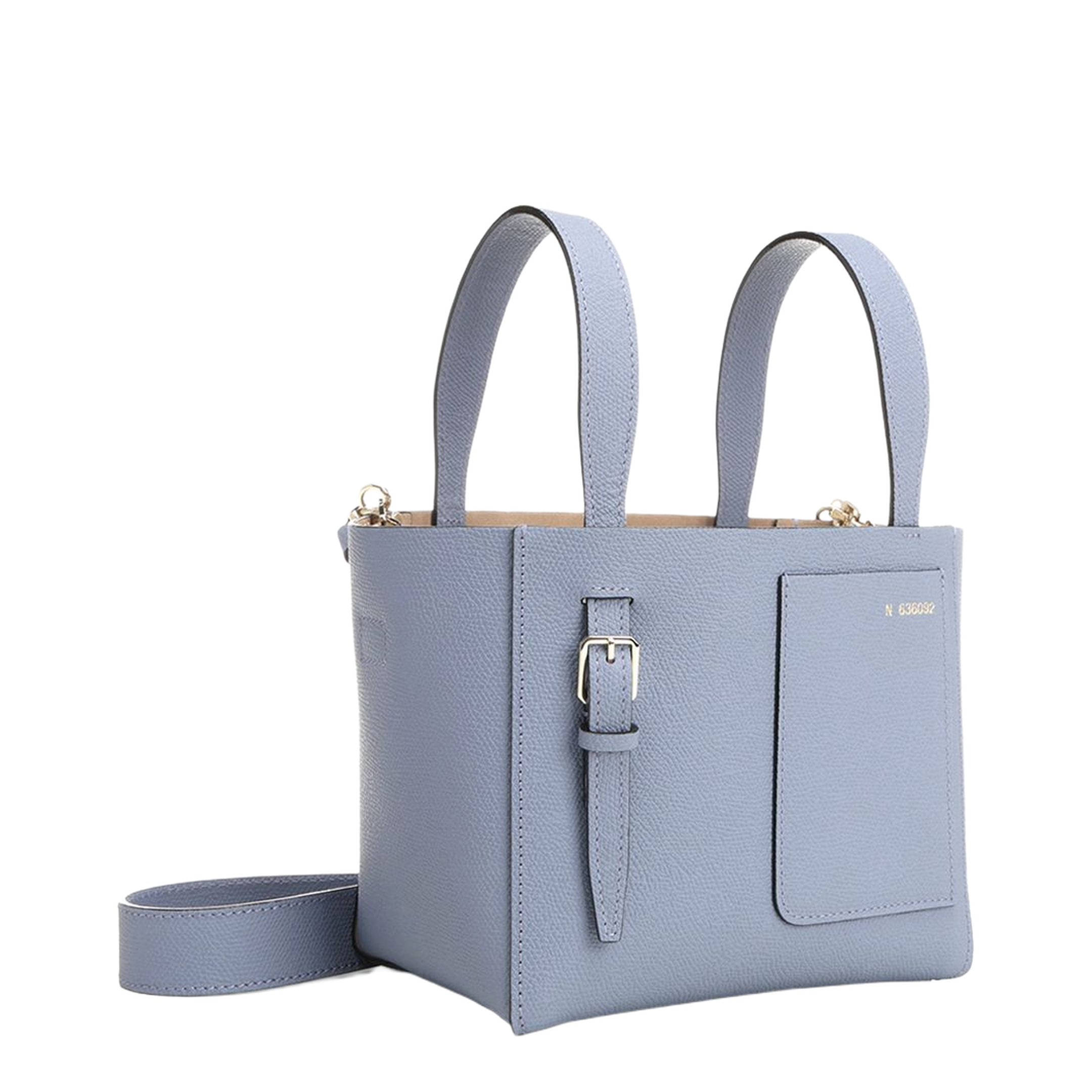 Micro Bucket Leather Shoulder Bag - Blue - Image 2