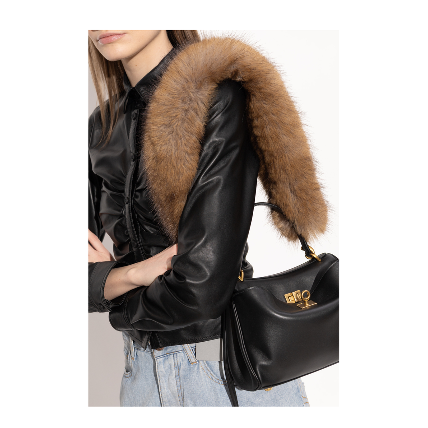 Animal-free Fur Strap in Cream - Image 2