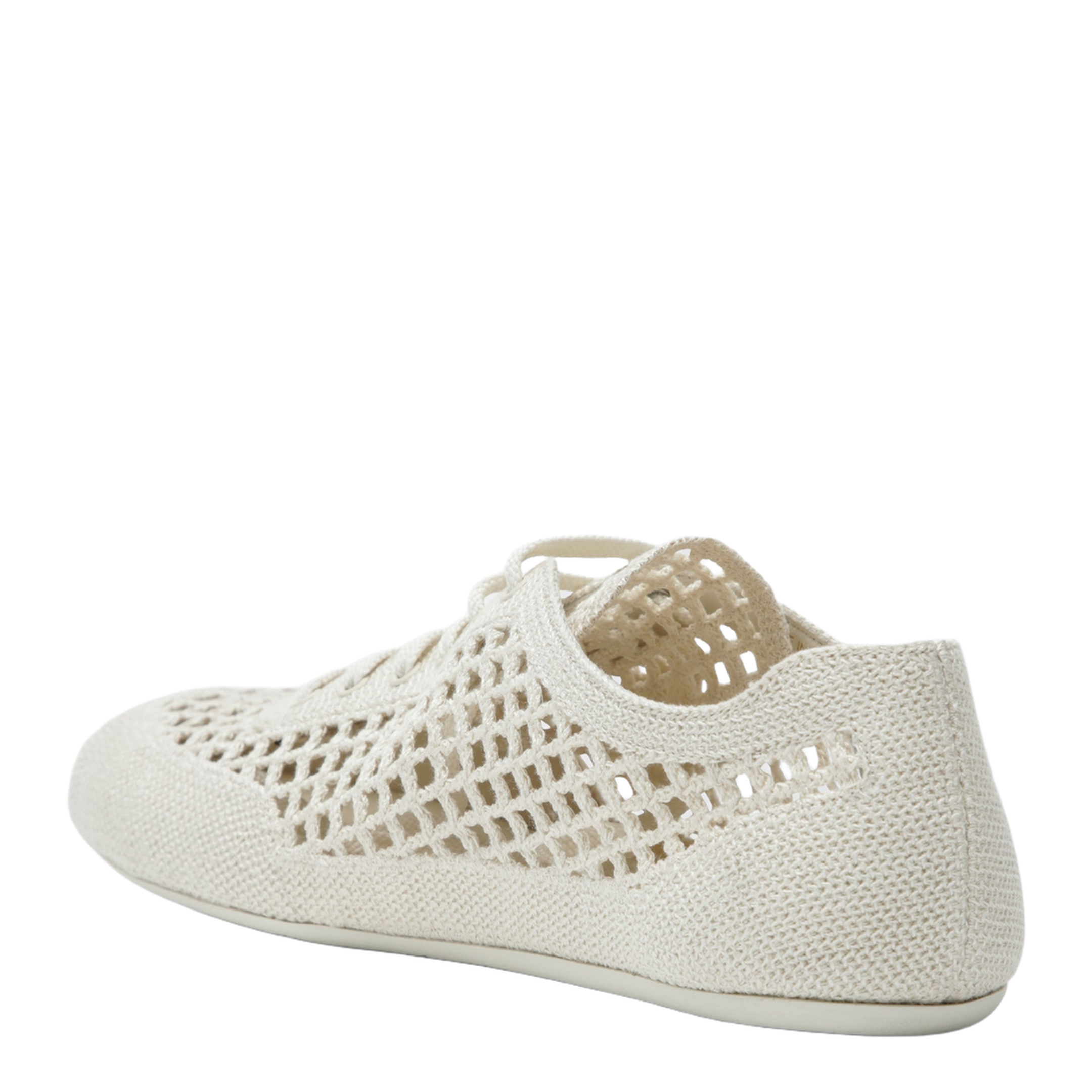 Collapse Sneakers In Ivory Crochet Knit - Image 2