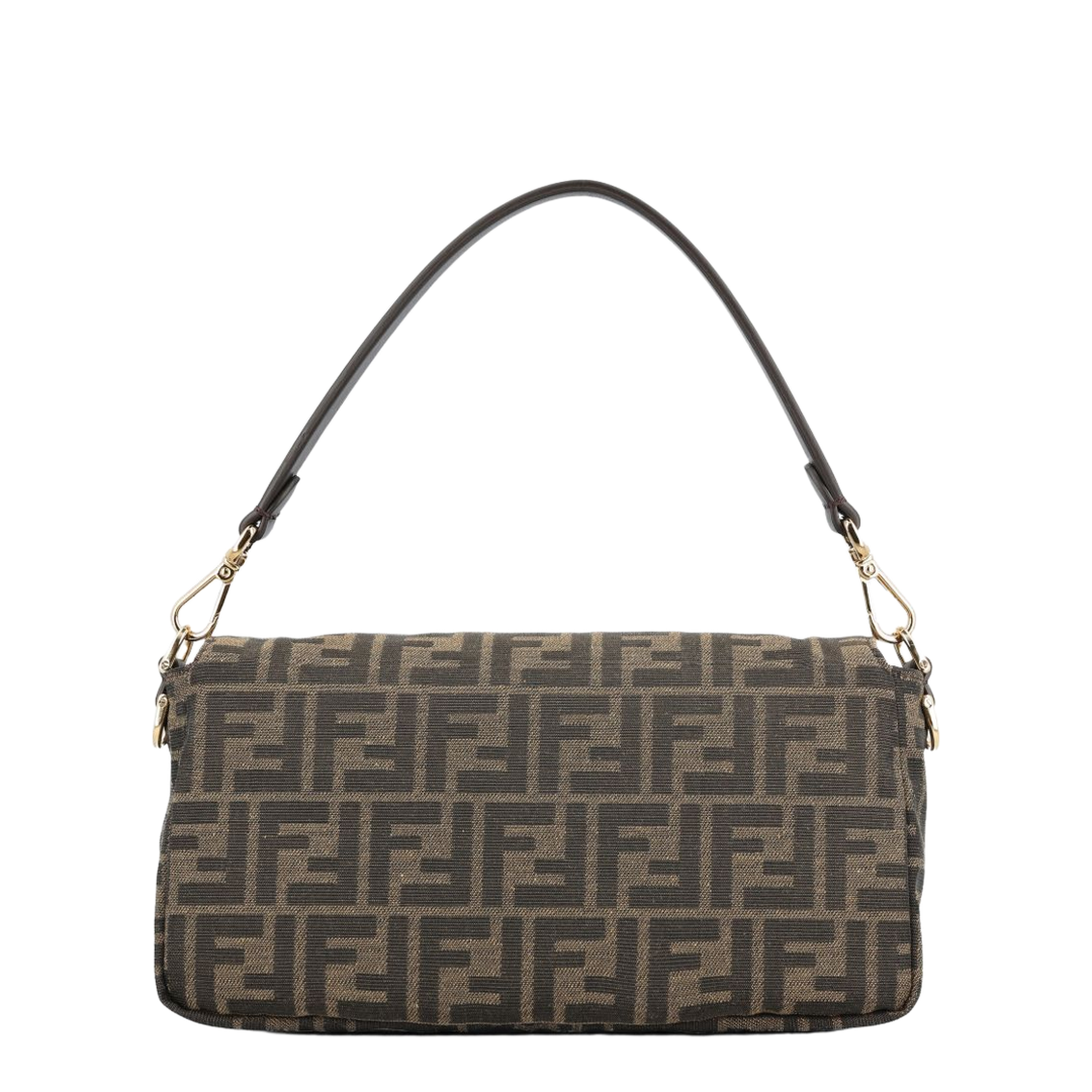 Baguette Medium FF Jacquard Shoulder Bag - Tobacco Brown - Image 2