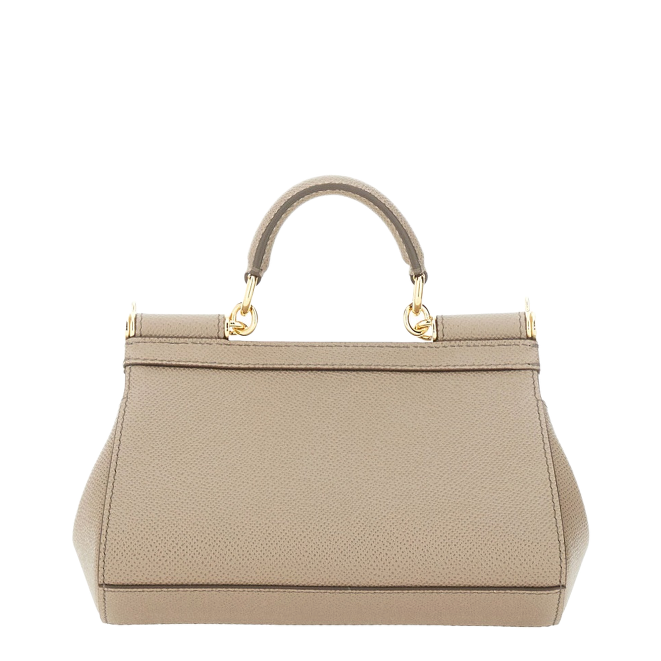 Sicily Mini Calfskin Top Handle Bag - Beige - Image 6