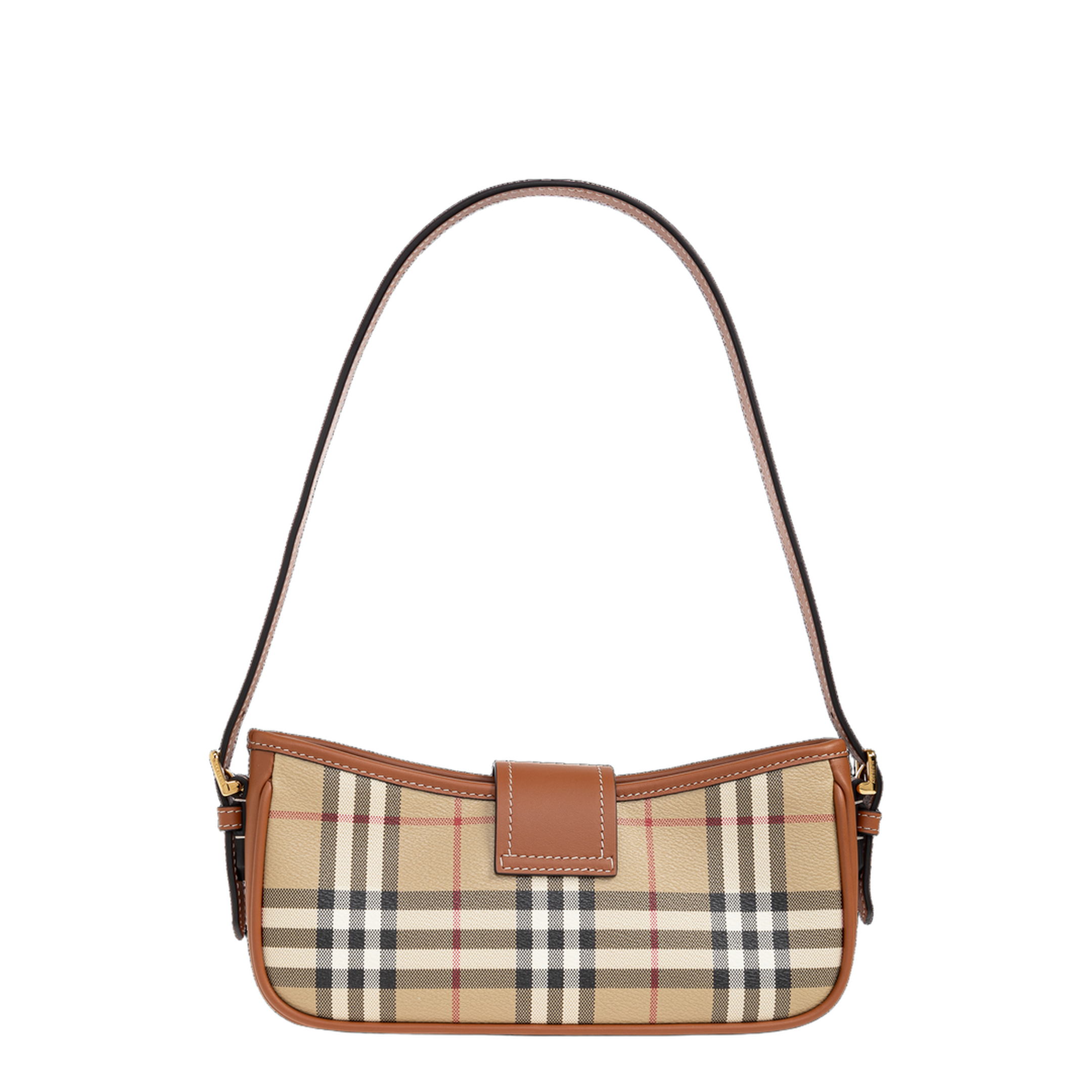 Sling Coated Canvas Shoulder Bag - Vintage Check / Briar Brown - Image 3