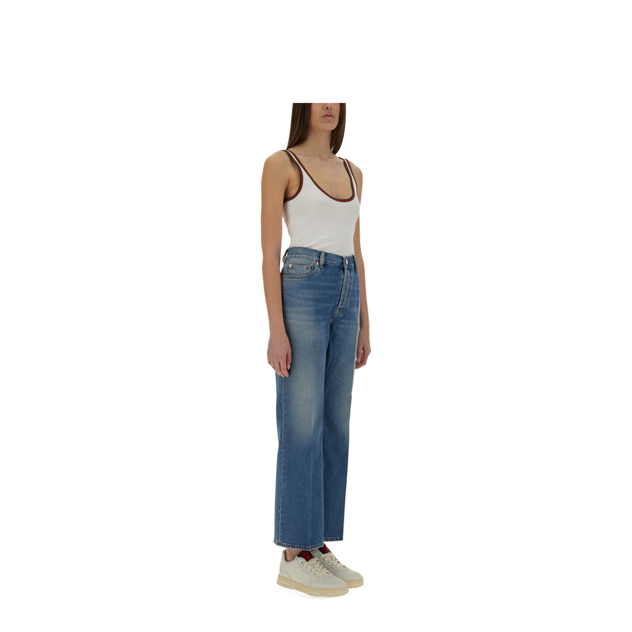 Denim Pants with Logo Label - Image 2