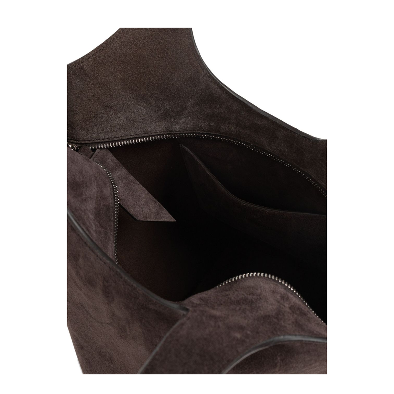 La Scoop Medium Suede Shoulder Bag - Dark Brown - Image 2