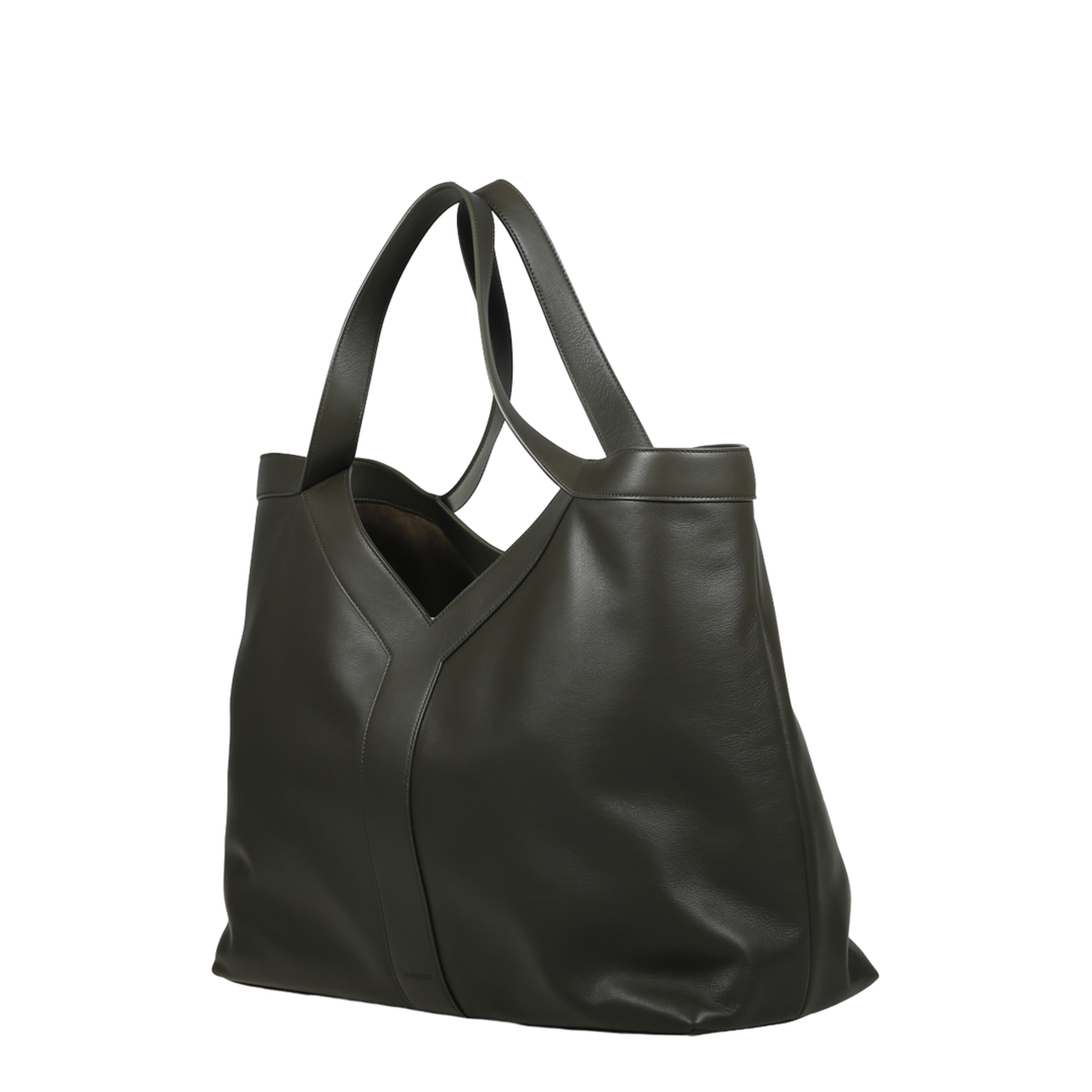 Y Large Smooth Leather Tote in Light Musk - Image 2
