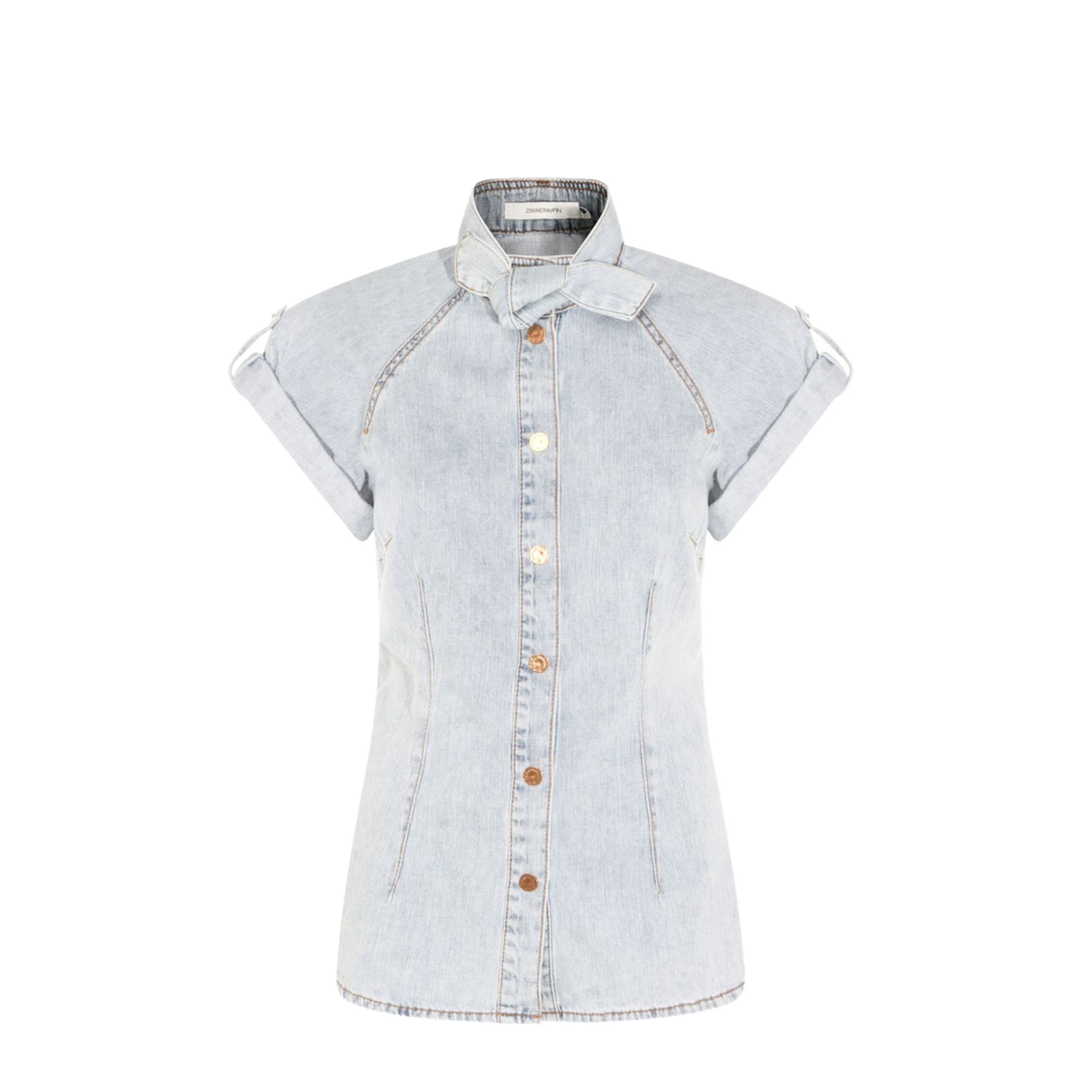Bow-tie denim top - Image 1