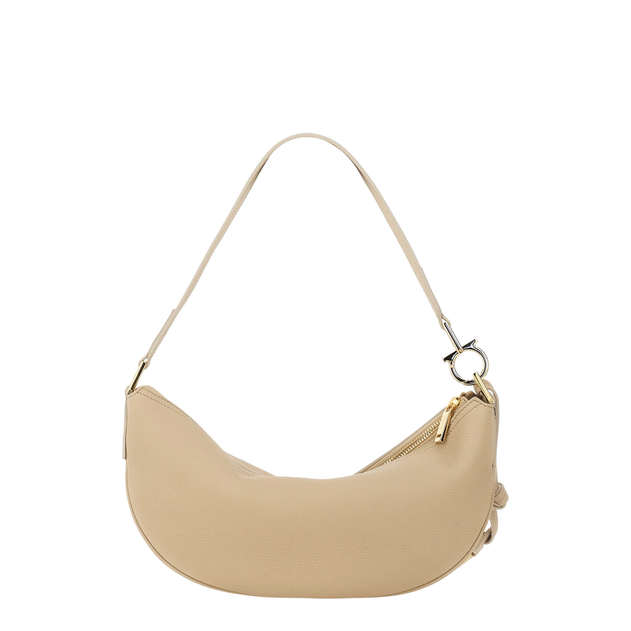 Small Hobo Shoulder Bag - Beige - Image 3